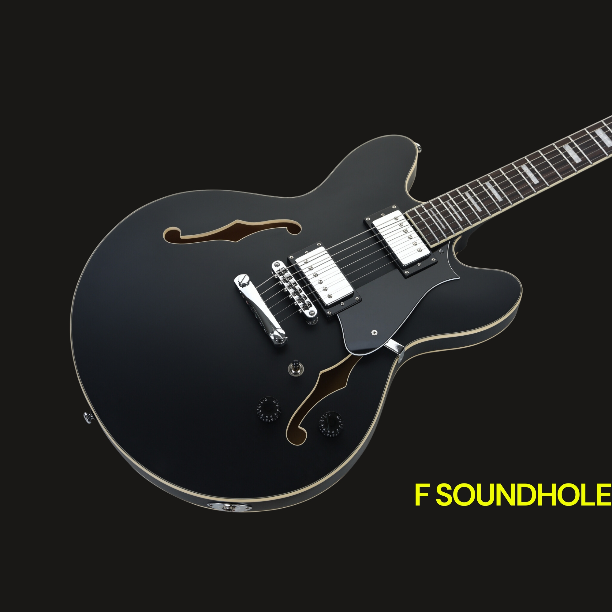 HEX Q300S BK - SEMI HOLLOW Q SERIES - SATIN BLACK