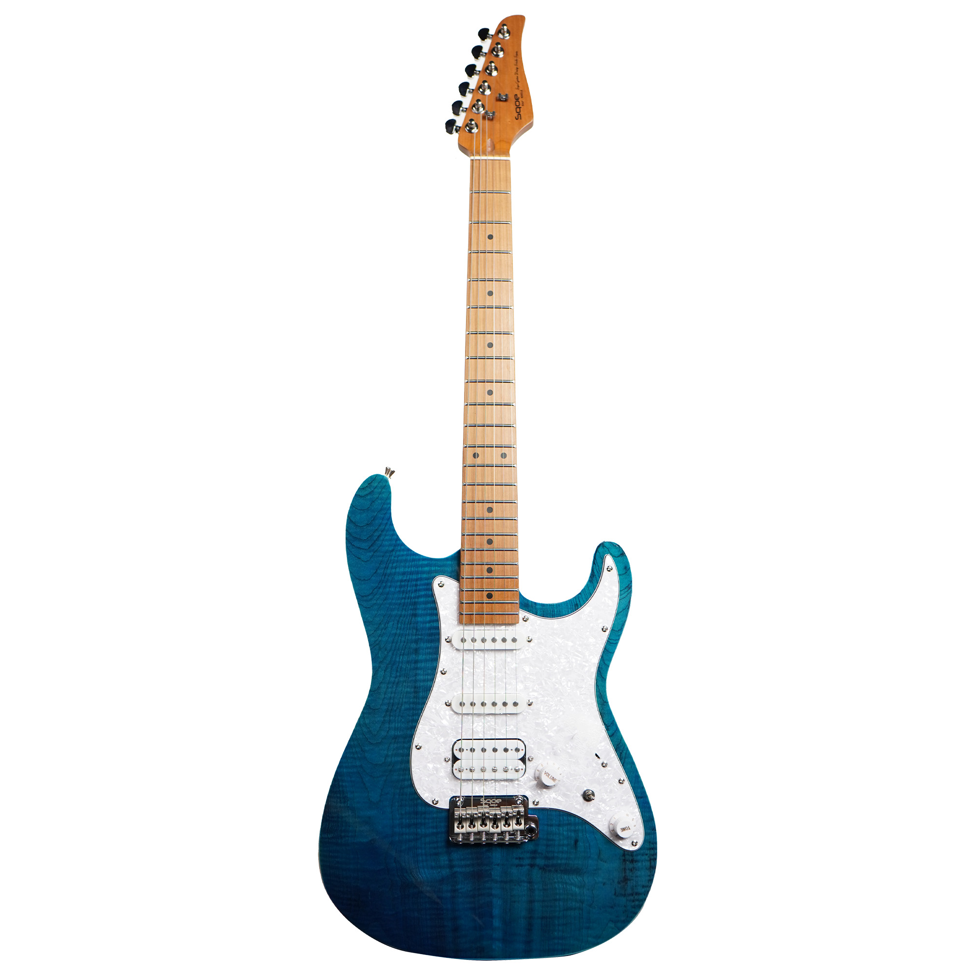 SQOE SEIB680 Electric Guitar with HSS Pickups Roasted Maple Neck - Glossy Finish