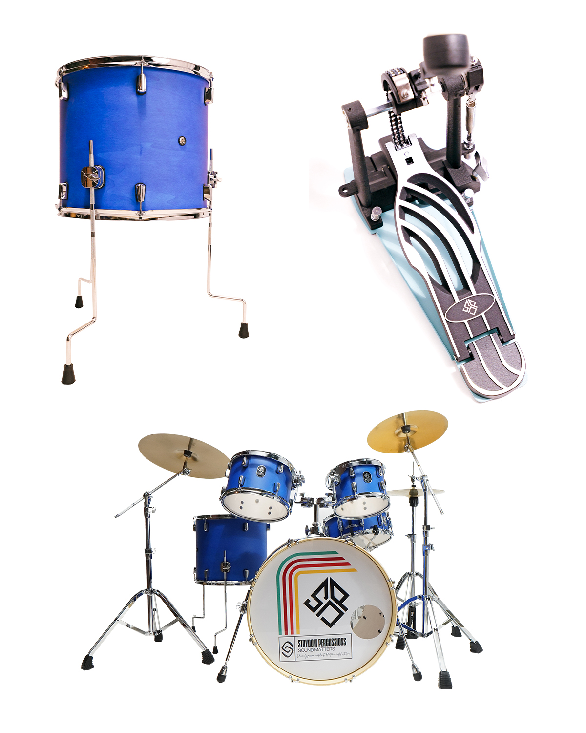 Strydom Sonic Pro Acoustic Drum Kit Deep indigo burst