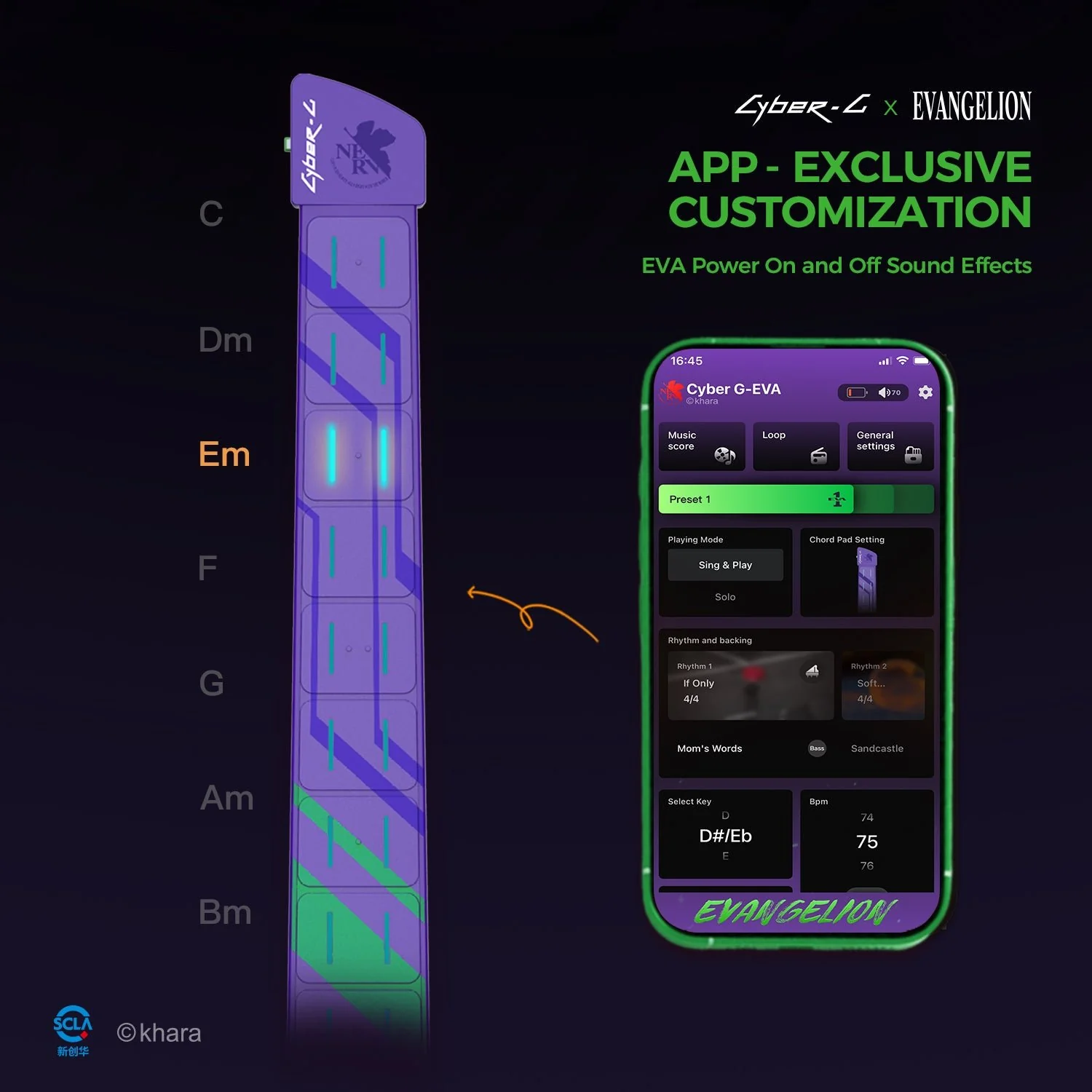 Enya CYBER-G Stringless Smart Guitar Foldable Travel Backing Guitar Built-in Drum Machine Bassline 20 instrument Sounds for One-Man Band App Interactive Chord Sheets For Adults Teens Eva