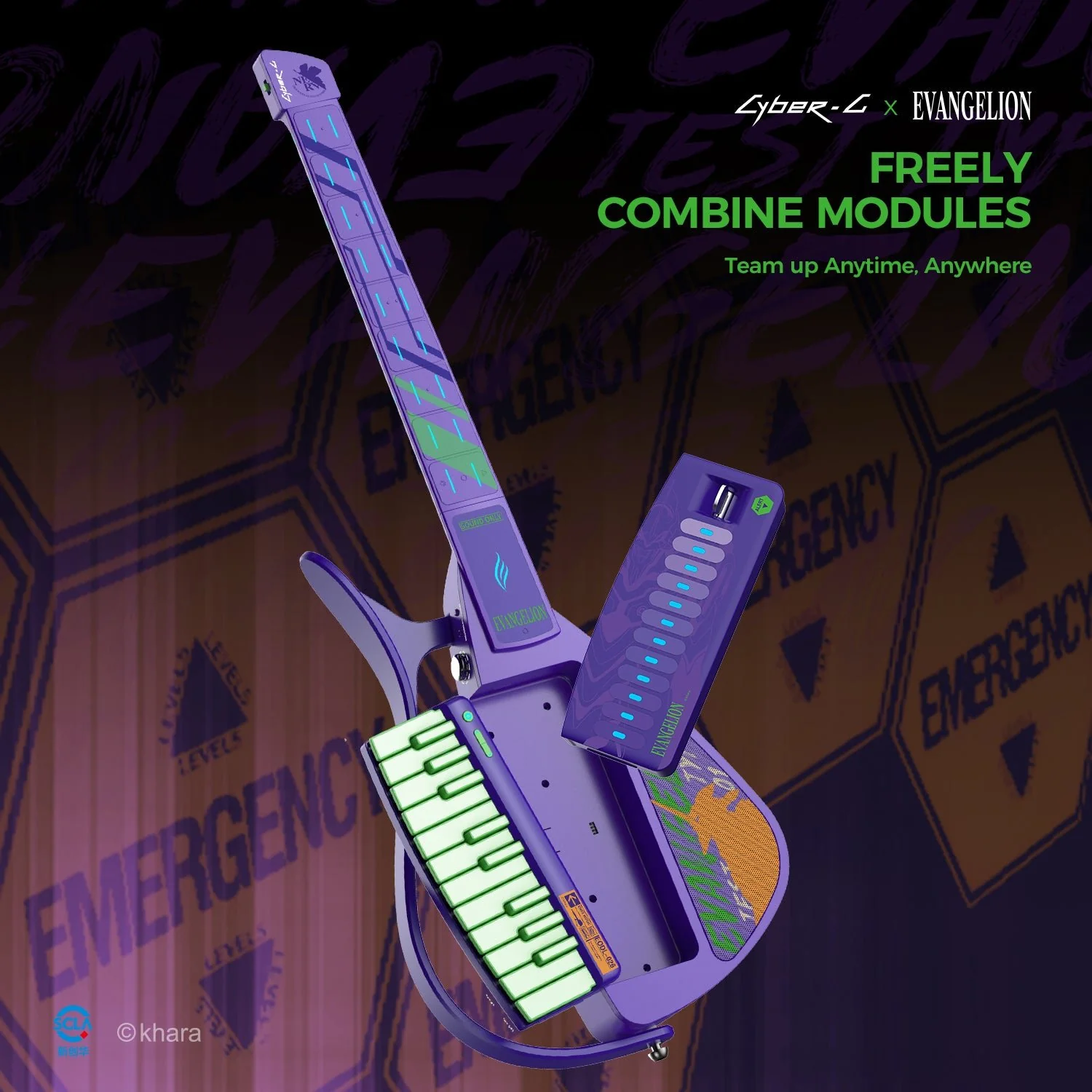 Enya CYBER-G Stringless Smart Guitar Foldable Travel Backing Guitar Built-in Drum Machine  Bassline 20 instrument Sounds for One-Man Band App Interactive Chord Sheets For Adults  Teens Eva