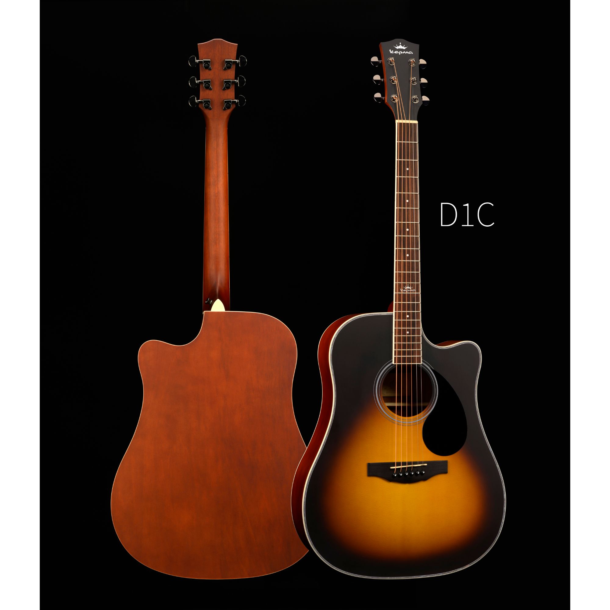 KEPMA D1C PRO Acoustic Guitar-- Sunburst Matt