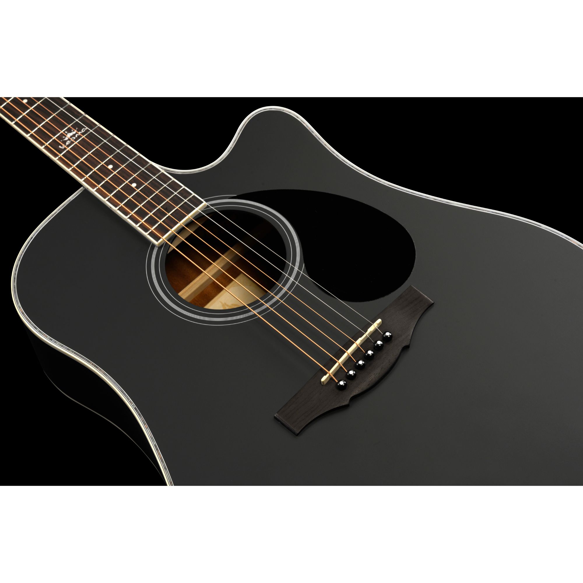 KEPMA D1C Acoustic Guitar-- Black Matt