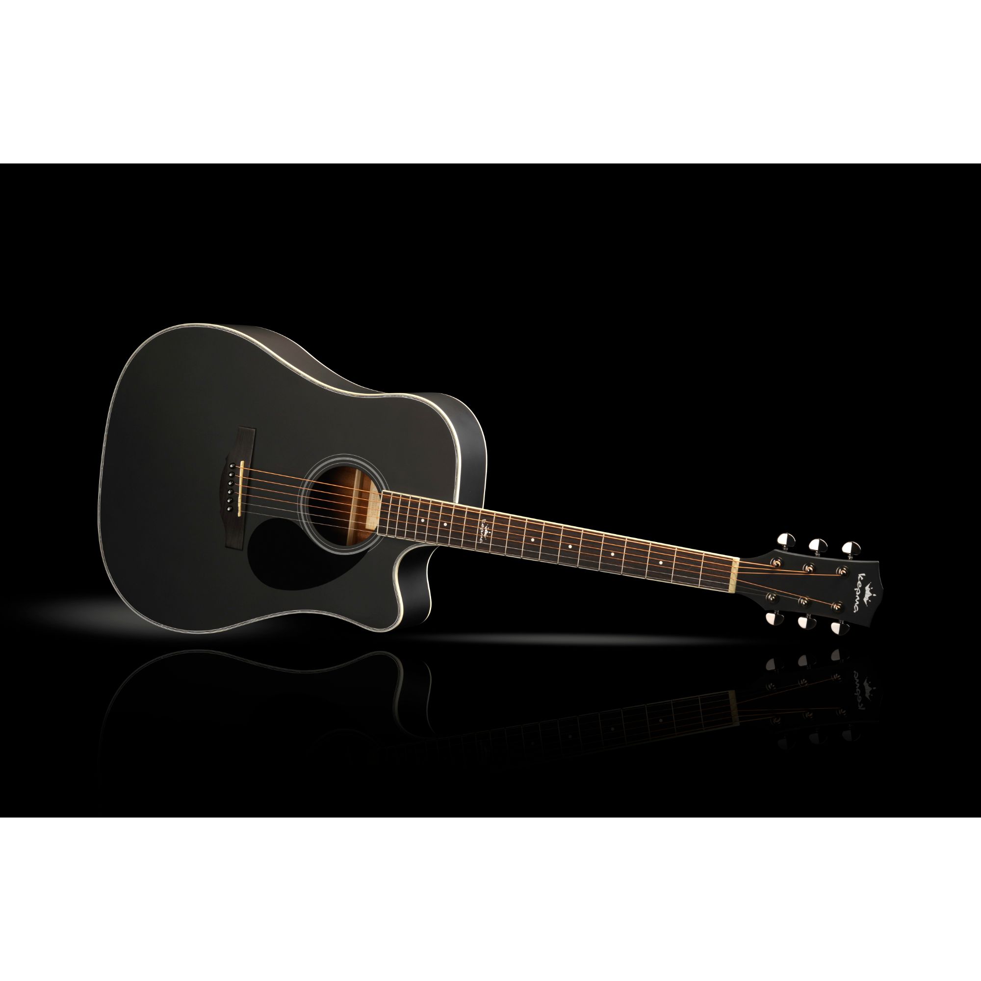KEPMA D1C Acoustic Guitar-- Black Matt