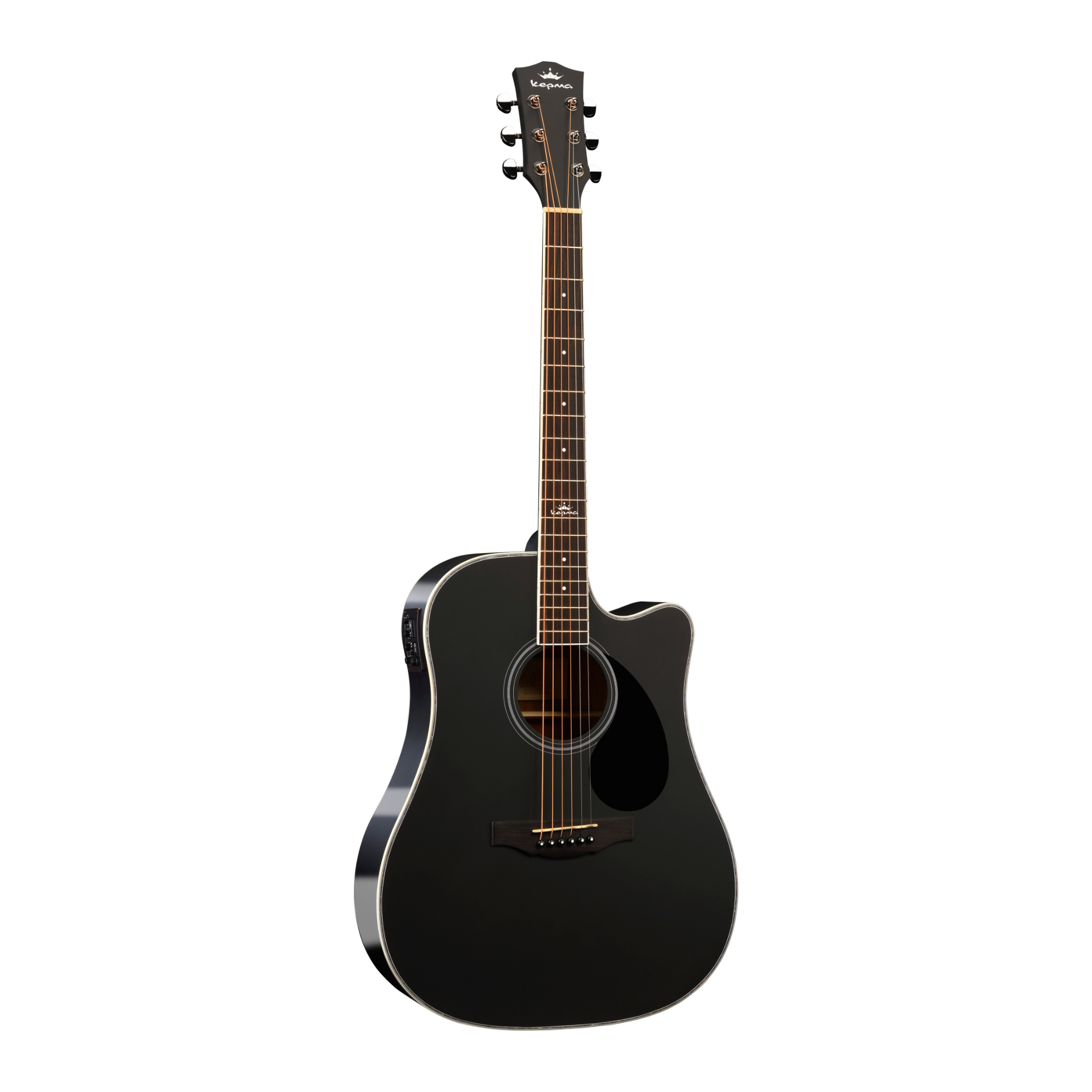 Kepma D1CE - Semi Acoustic Guitar- Black Gloss