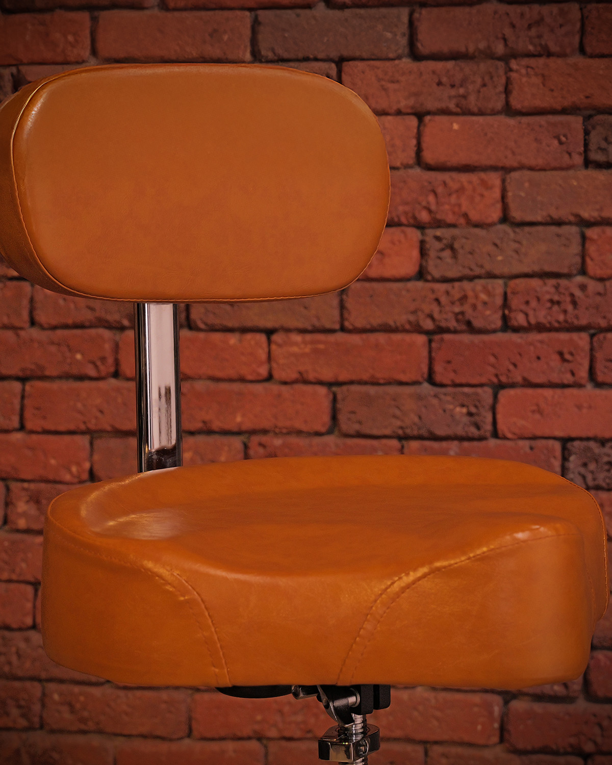 Strydom Comfort Core 1000 ERGO BACK Edition drum throne - Vintage Brown Leather