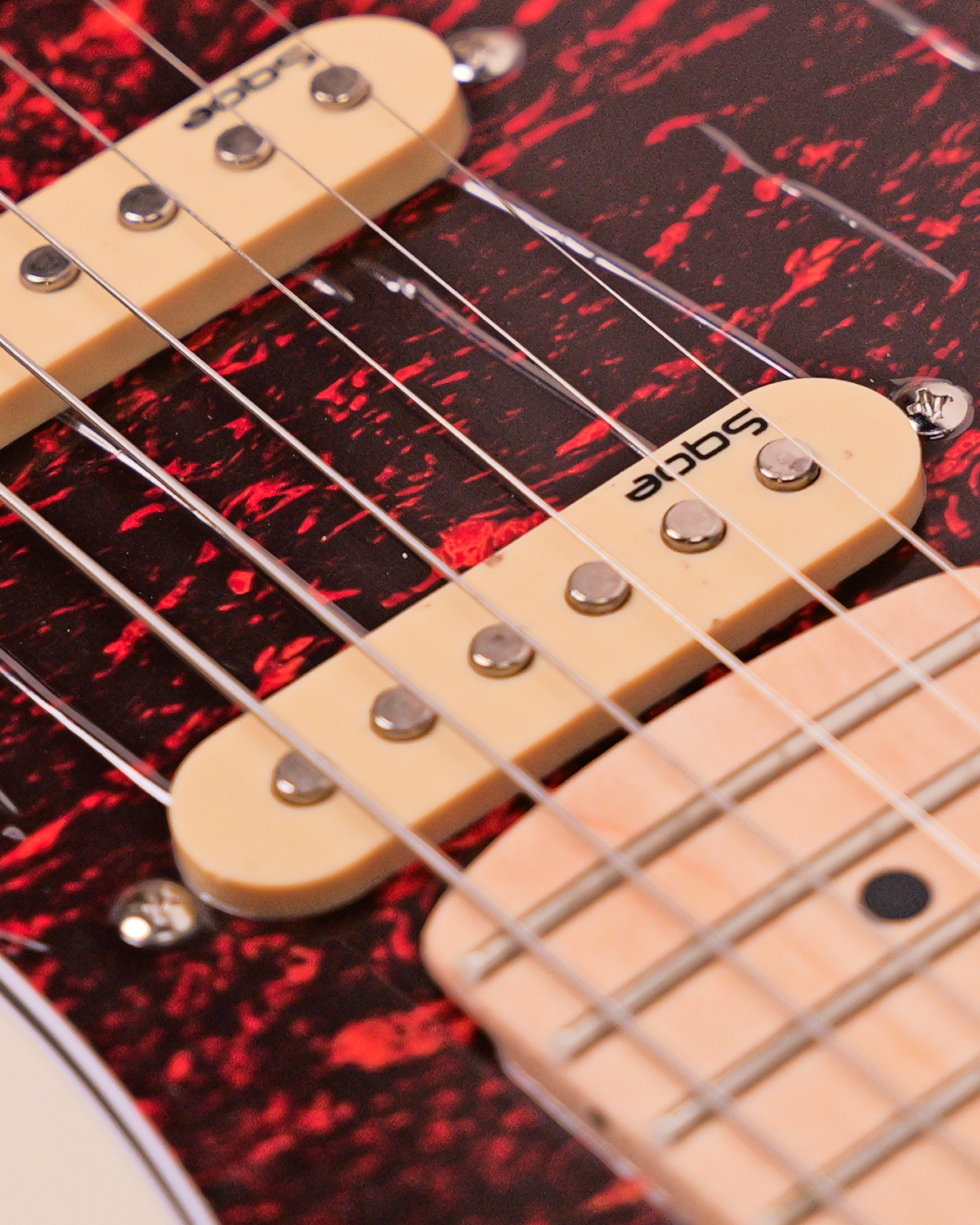 SQOE SEST250 Left handed Olympic White Electric Guitar HSS