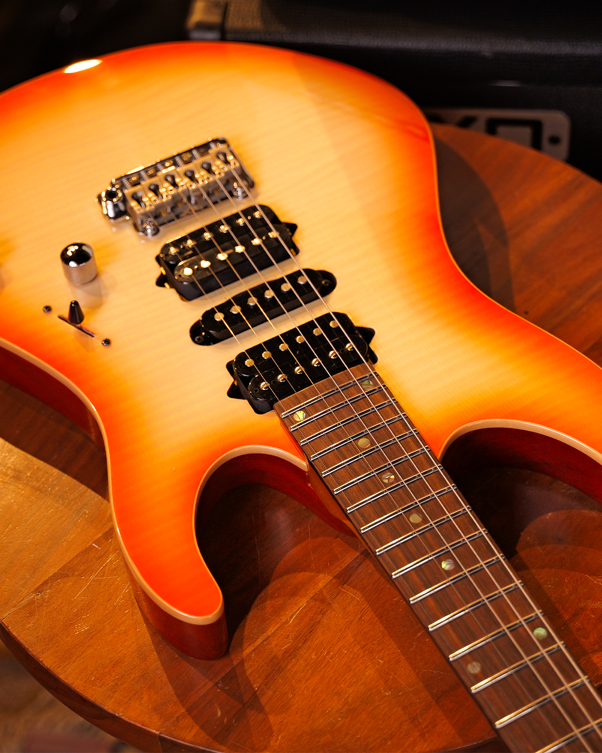 SQOE SEIB998 Amber Orange Custom HSH Electric Guitar