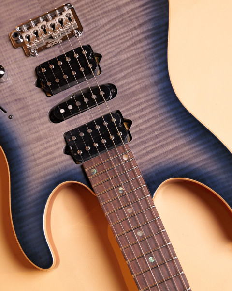 SQOE SEIB998 Cowboy Blue Custom HSH Electric Guitar