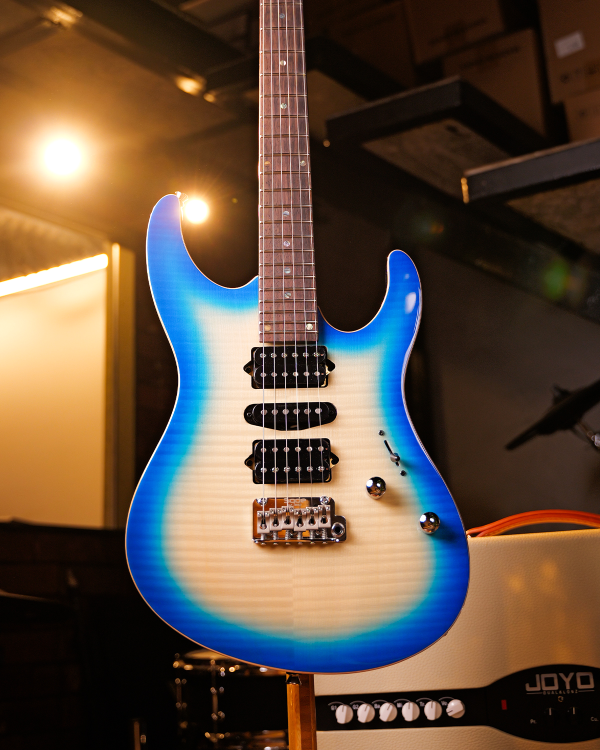 SQOE SEIB998 Cowboy Blue Custom HSH Electric Guitar