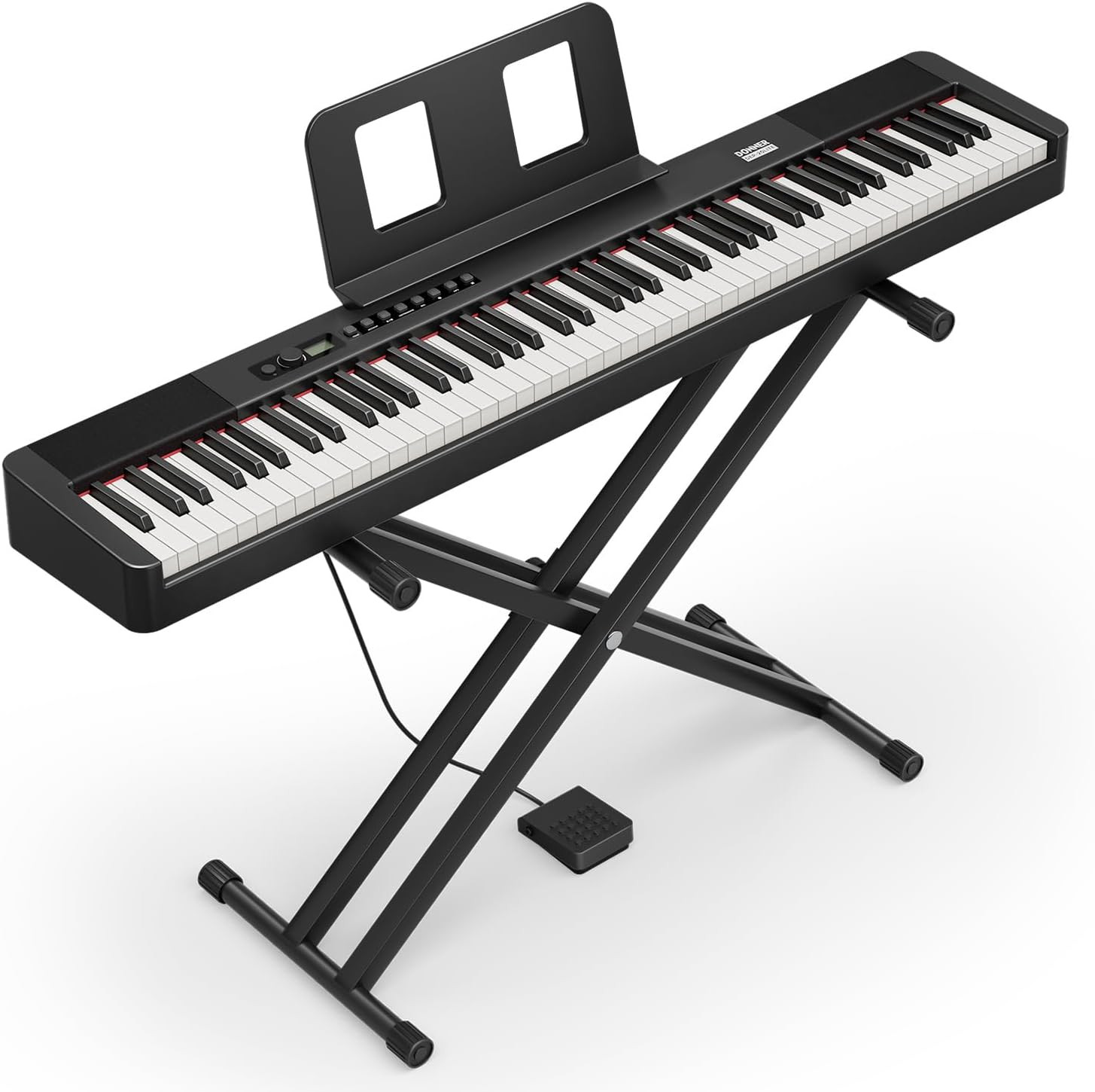 Donner DEP-20 Lite 88-Key Weighted Digital Piano with X-stand and sustain pedal