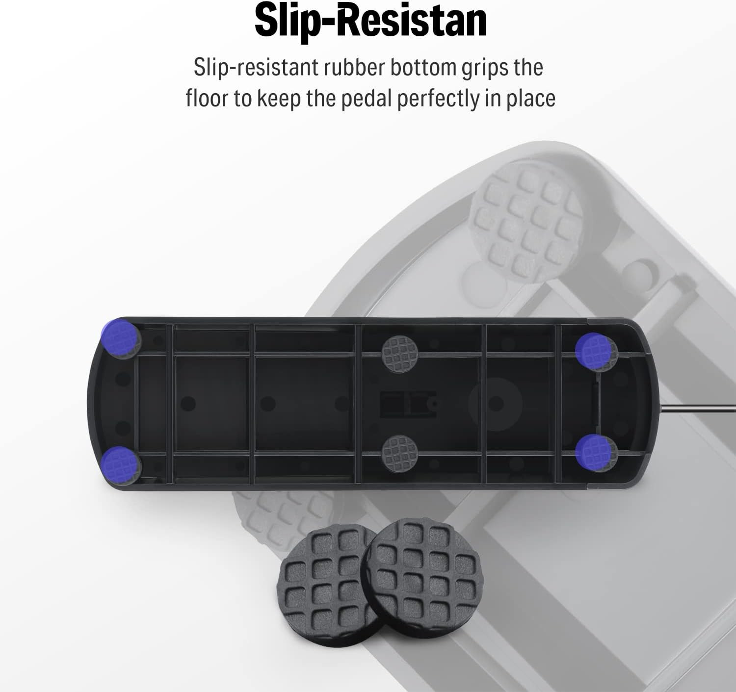Slip-resistant rubber feet on the underside of the Donner DSP-001 sustain pedal