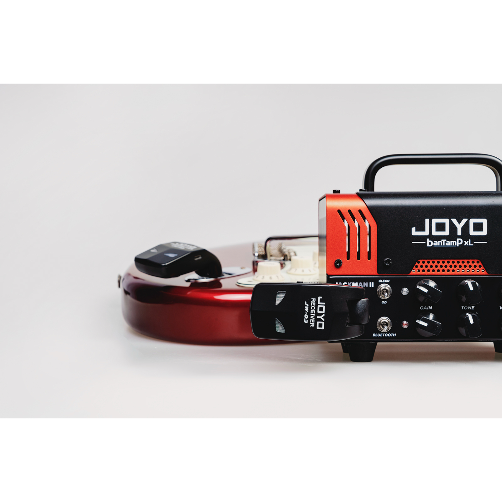 JOYO 24GHz Wireless Guitar System 4 Channels Rechargeable Audio Wireless Transmitter Receiver for Guitar Bass Electric Instruments JW-03