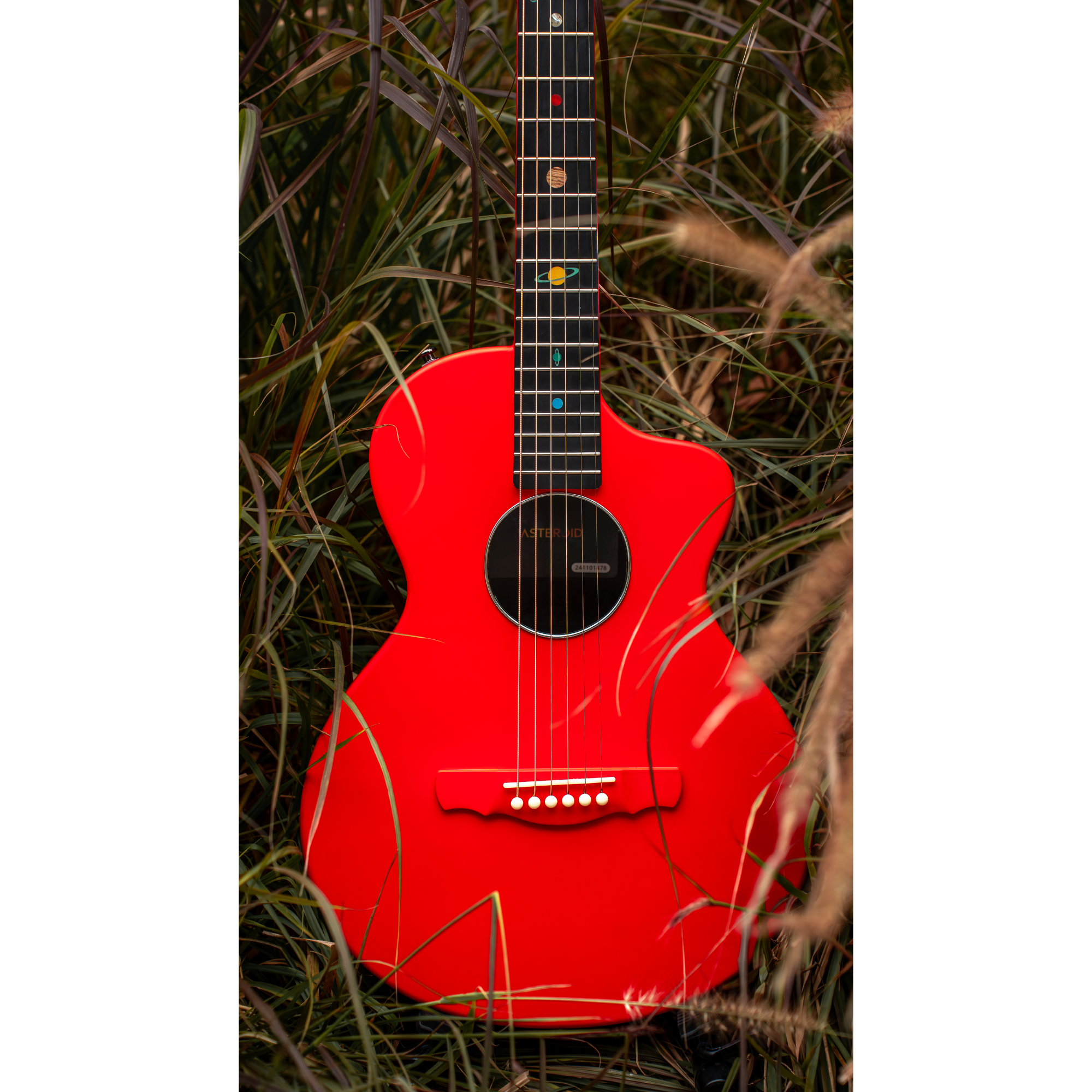 Natasha Asteroid Carbon Fibre 38 Acoustic Guitar with Bag - Imperial Red