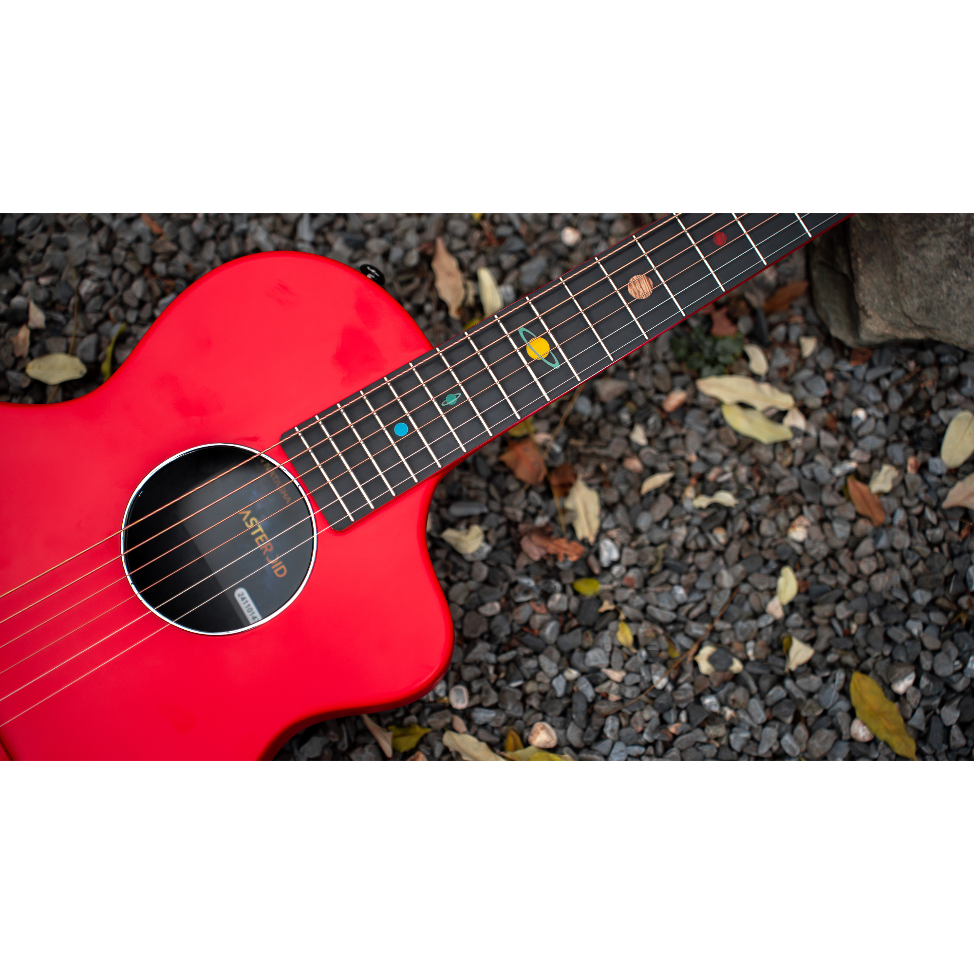 Natasha Asteroid Carbon Fibre 38 Acoustic Guitar with Bag - Imperial Red