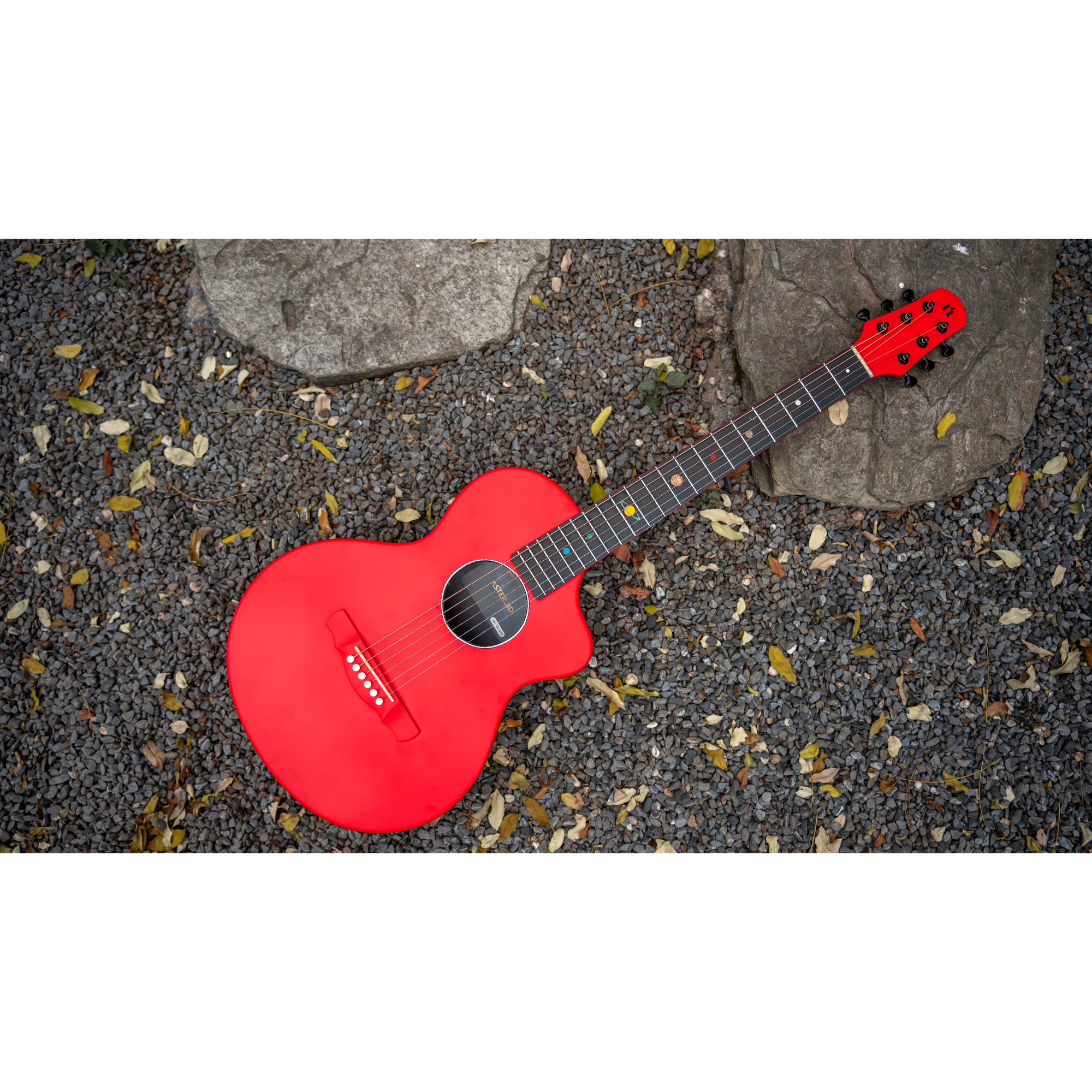 Natasha Asteroid Carbon Fibre 38 Acoustic Guitar with Bag - Imperial Red