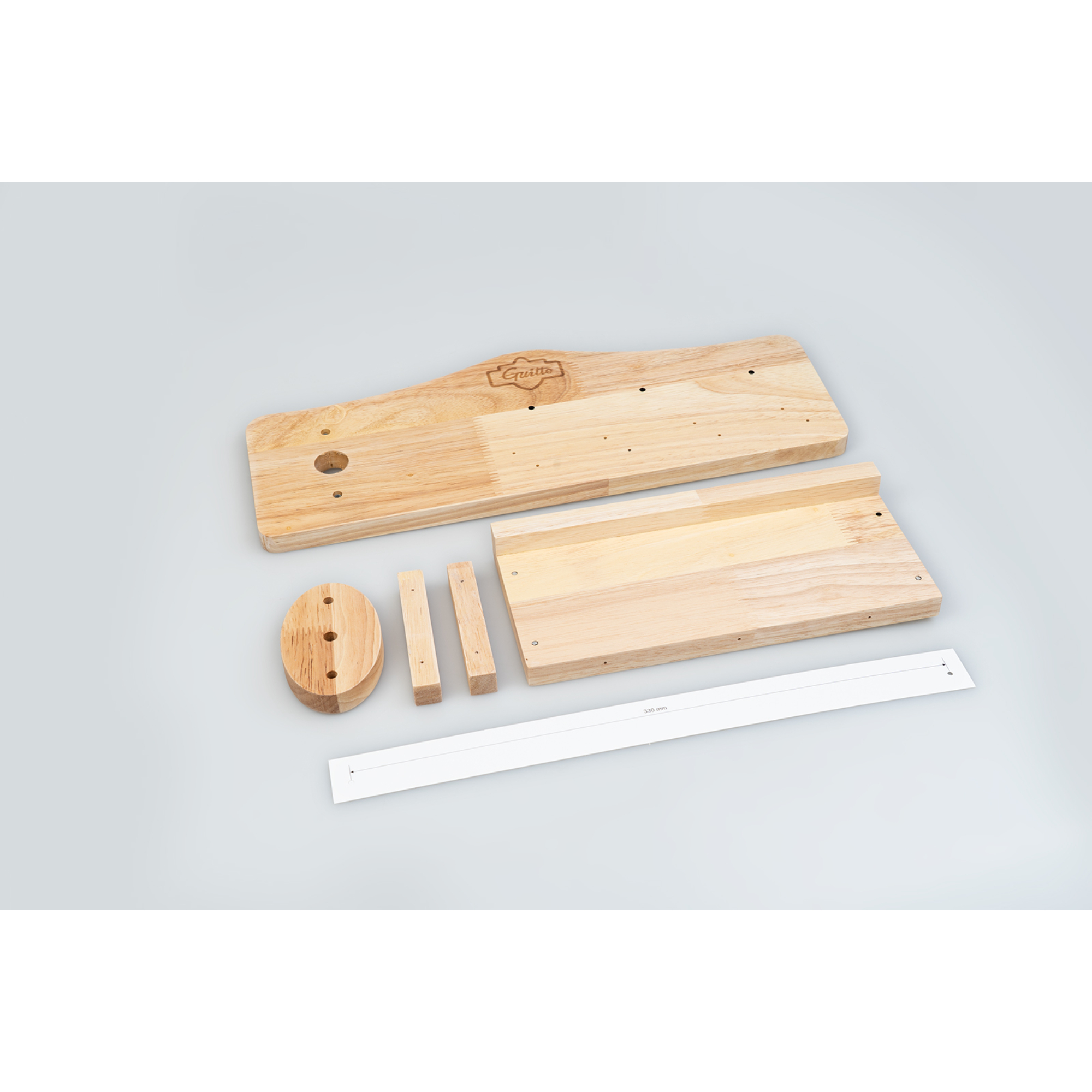 Guitto GGS-09 Guitar wood wall hanger shelf and 4 Hook Guitar Wall Holder for Acoustic Electric Bass Guitar Ukulele Mandolin Banjo