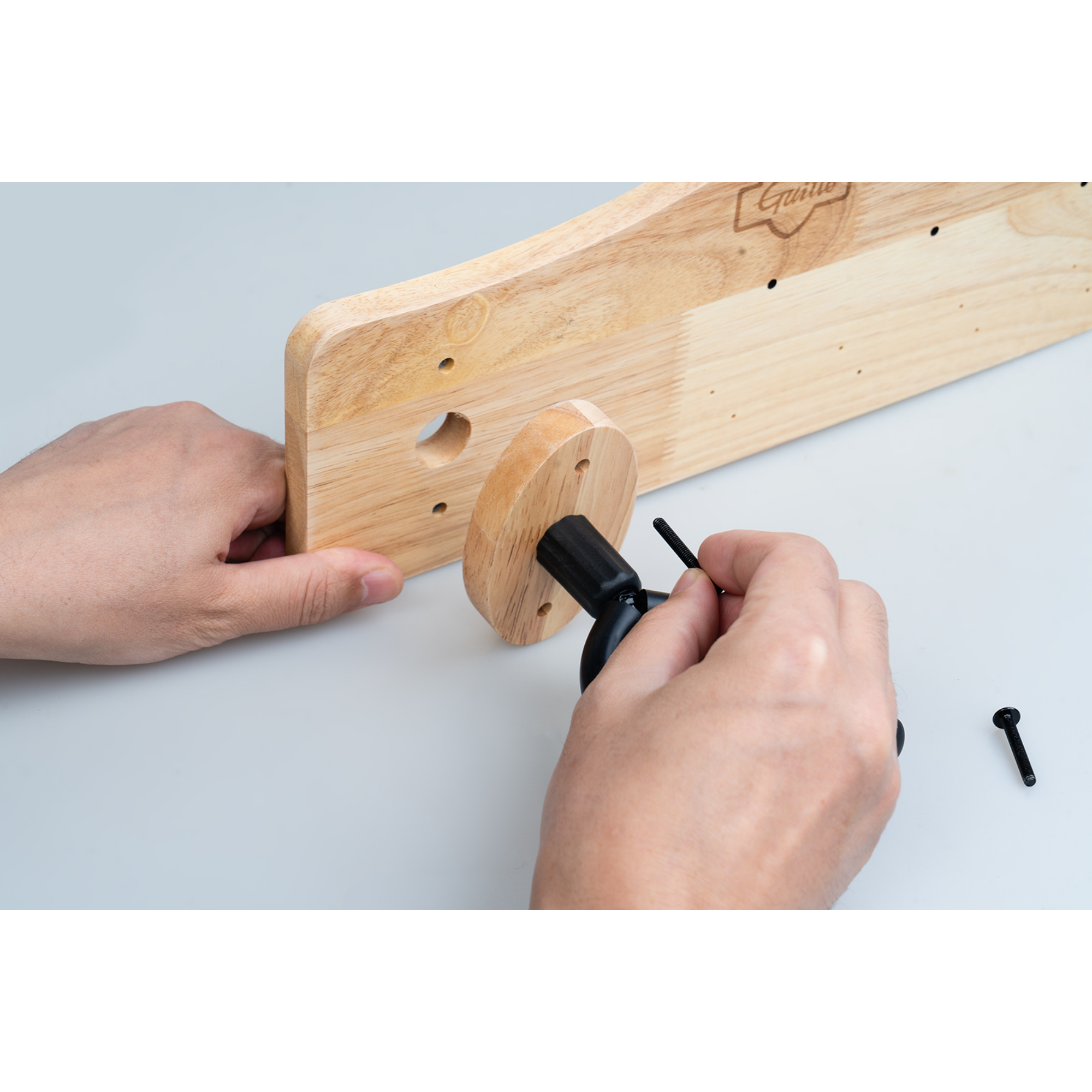 Guitto GGS-09 Guitar wood wall hanger shelf and 4 Hook Guitar Wall Holder for Acoustic Electric Bass Guitar Ukulele Mandolin Banjo