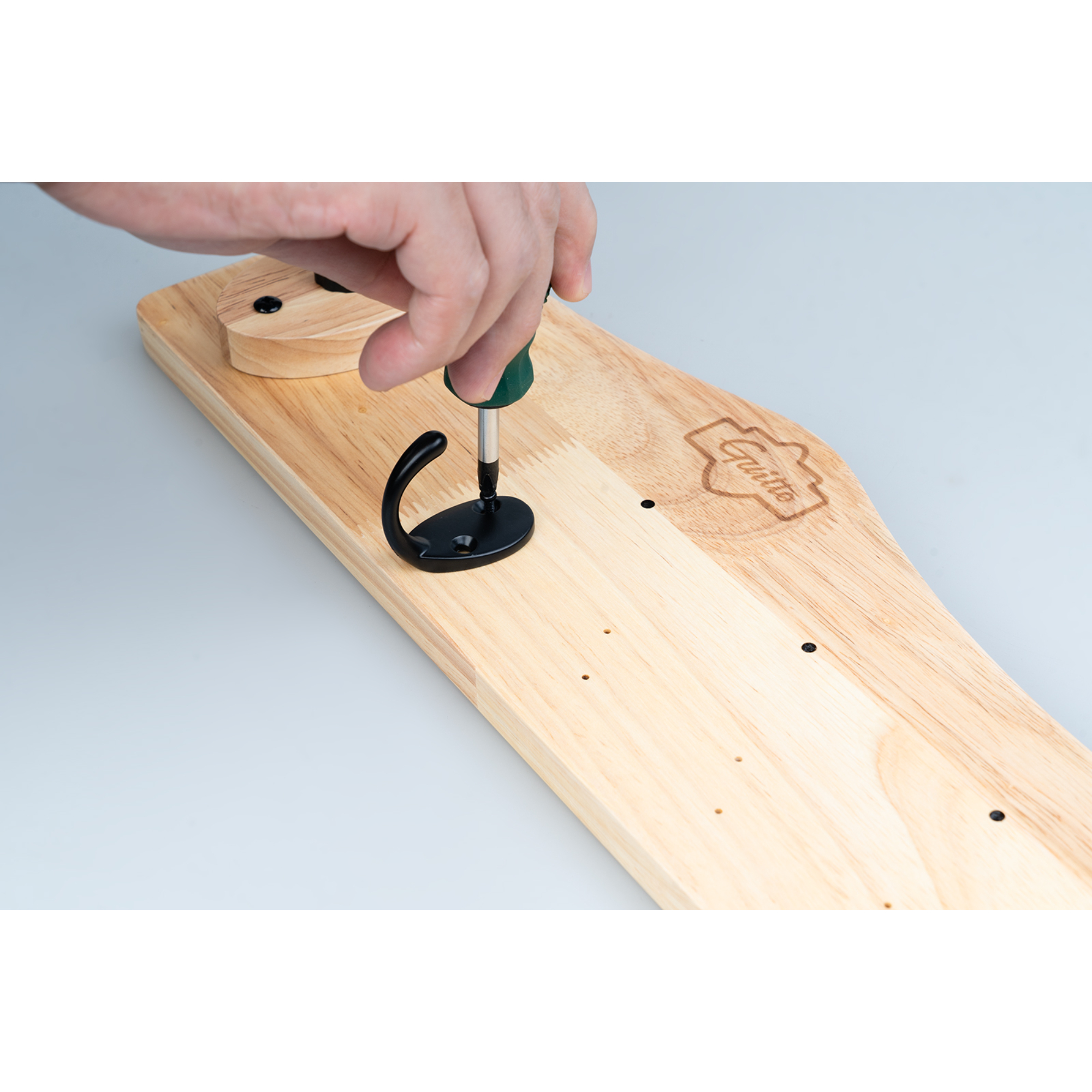 Guitto GGS-09 Guitar wood wall hanger shelf and 4 Hook Guitar Wall Holder for Acoustic Electric Bass Guitar Ukulele Mandolin Banjo