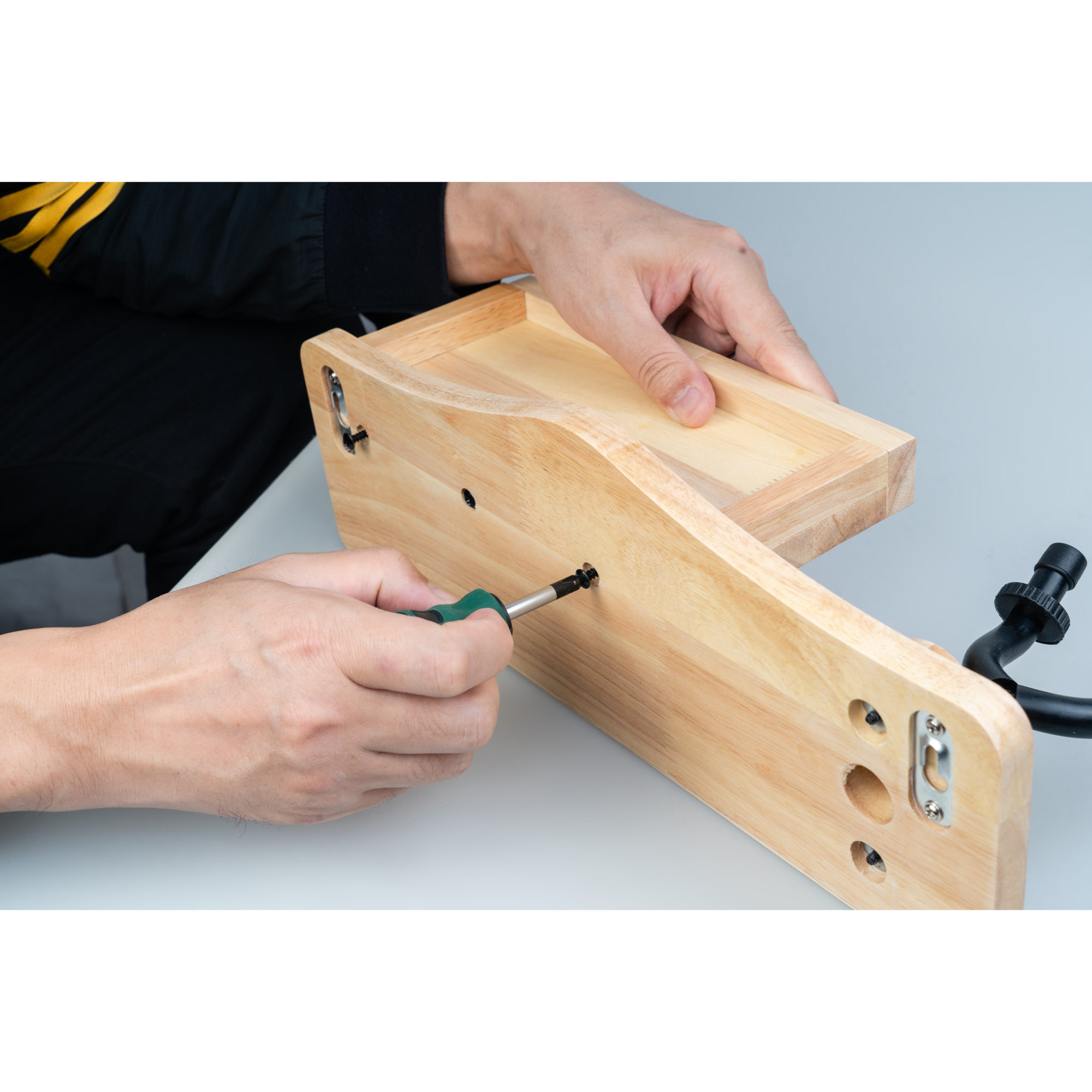 Guitto GGS-09 Guitar wood wall hanger shelf and 4 Hook Guitar Wall Holder for Acoustic Electric Bass Guitar Ukulele Mandolin Banjo