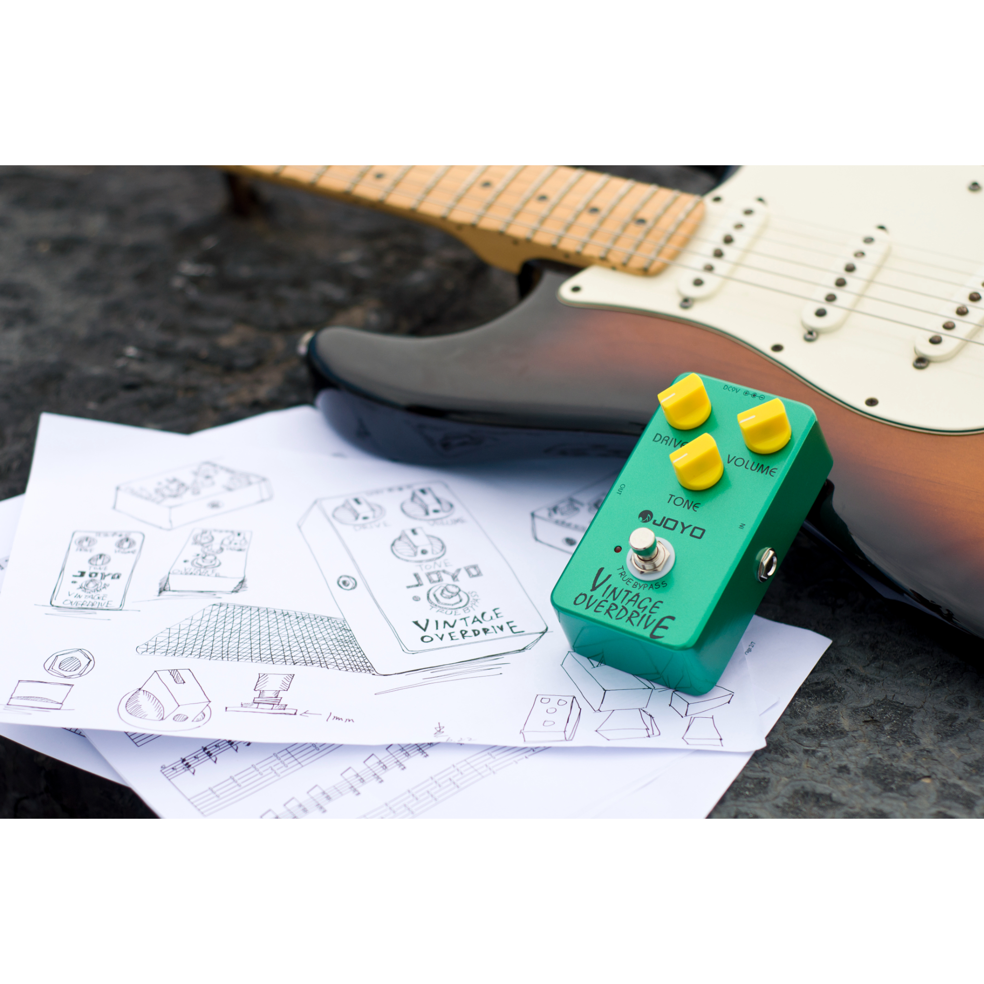 JOYO JF-01 Vintage Overdrive Guitar Effect Pedal - True Bypass DC 9V and Battery Supported