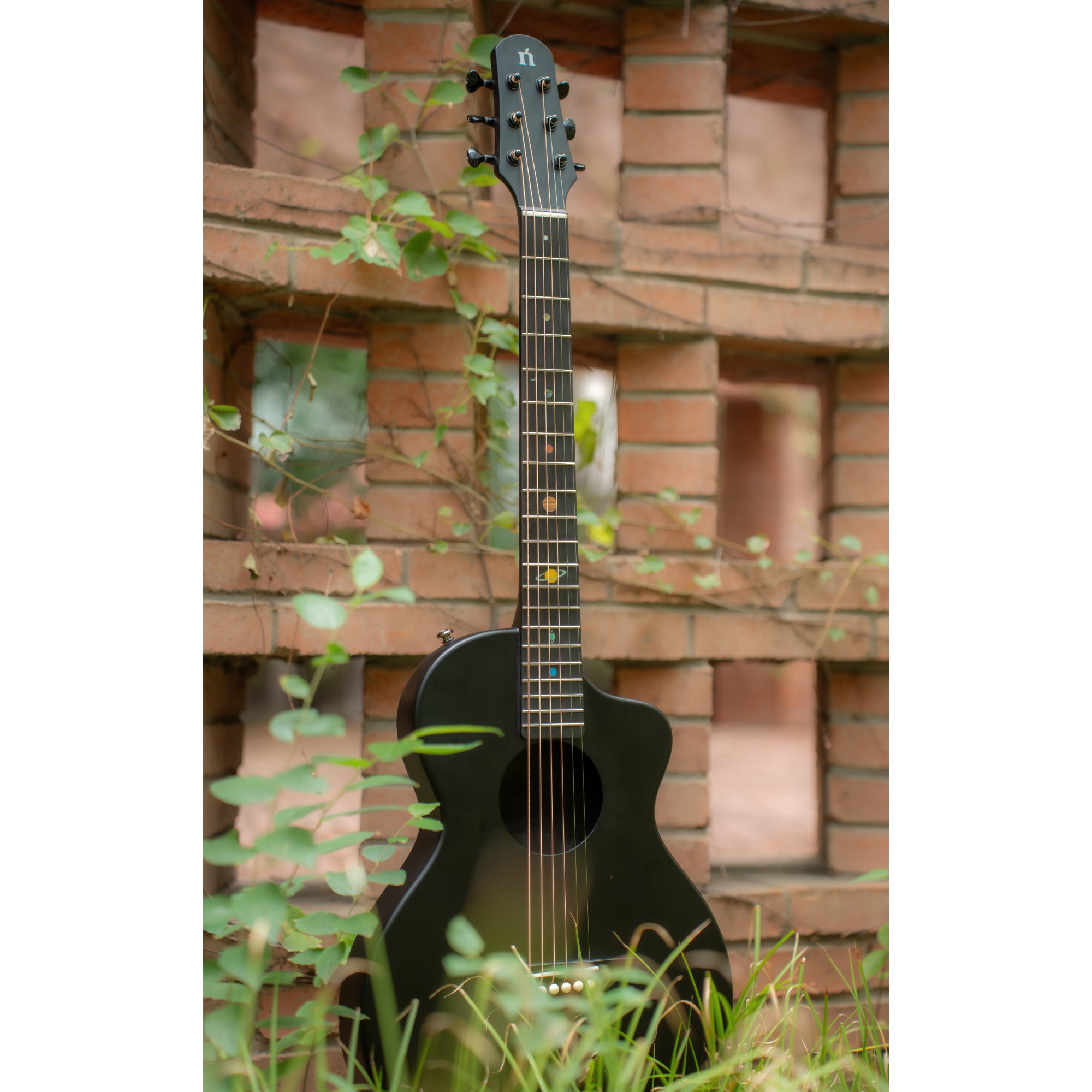 Natasha Asteroid Carbon Fibre 38 Acoustic Guitar with Bag - Cosmic Black
