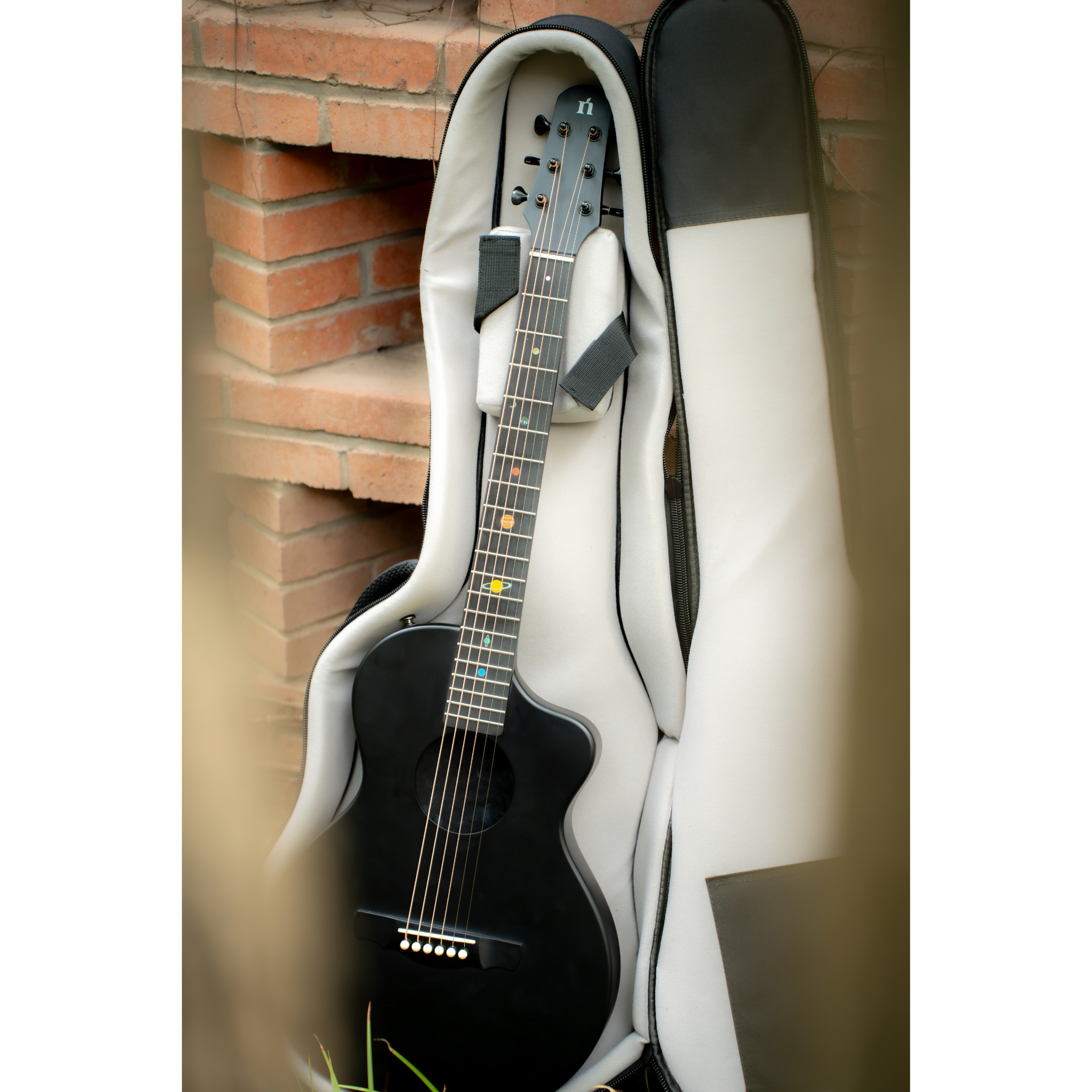 Natasha Asteroid Carbon Fibre 38 Acoustic Guitar with Bag - Cosmic Black