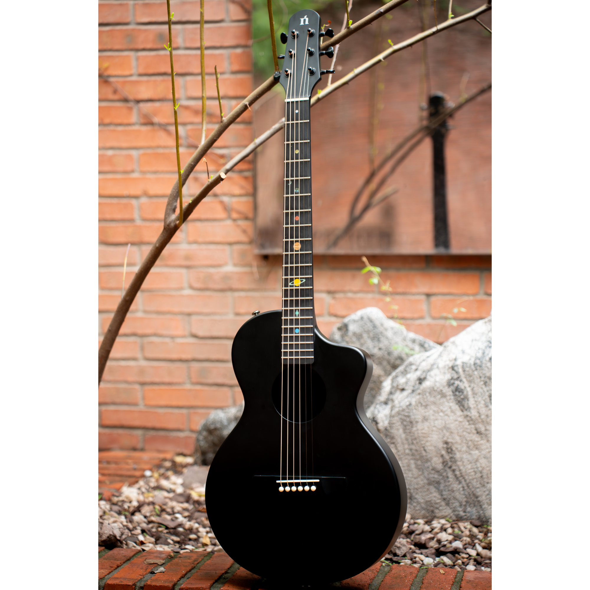 Natasha Asteroid Carbon Fibre 38 Acoustic Guitar with Bag - Cosmic Black