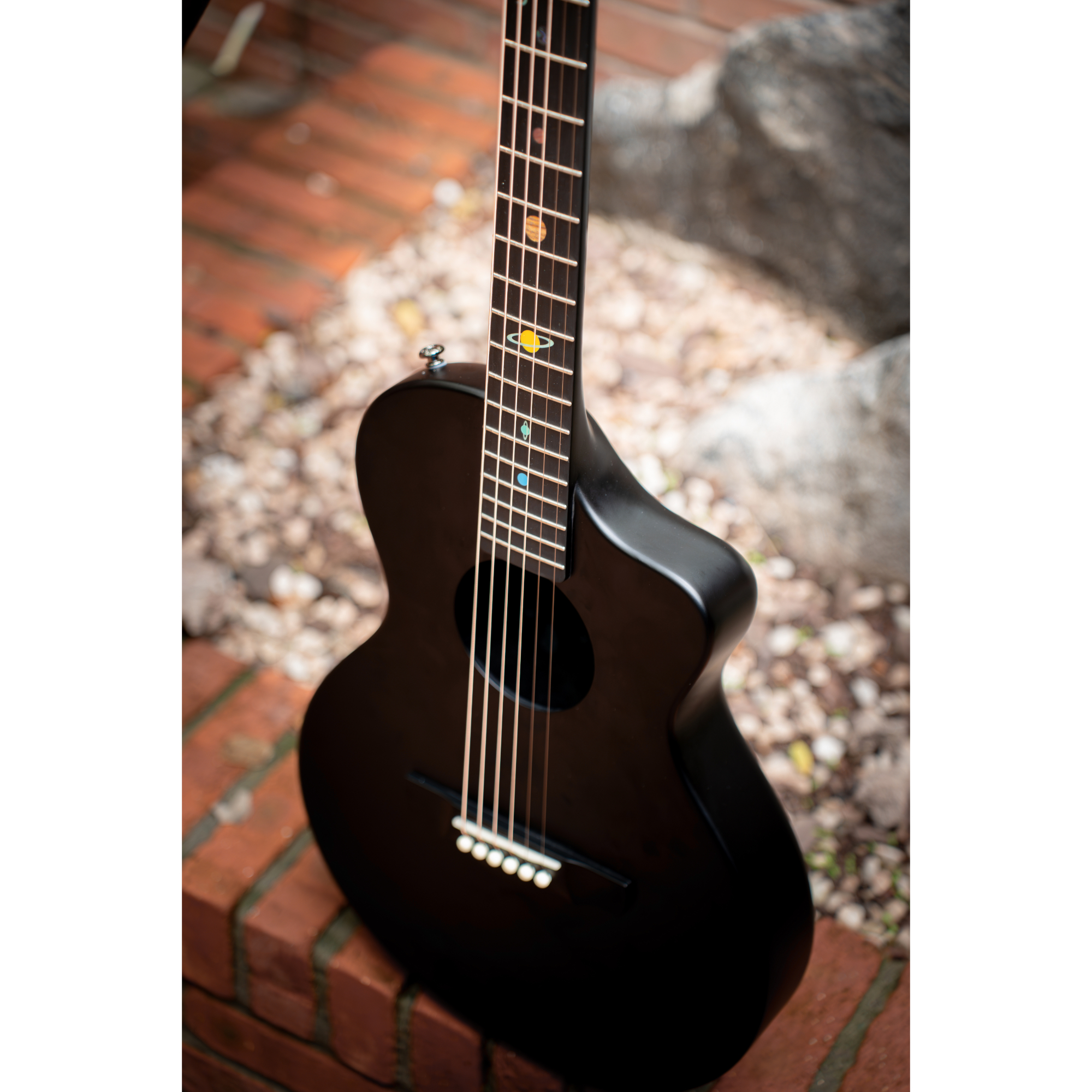Natasha Asteroid Carbon Fibre 38 Acoustic Guitar with Bag - Cosmic Black