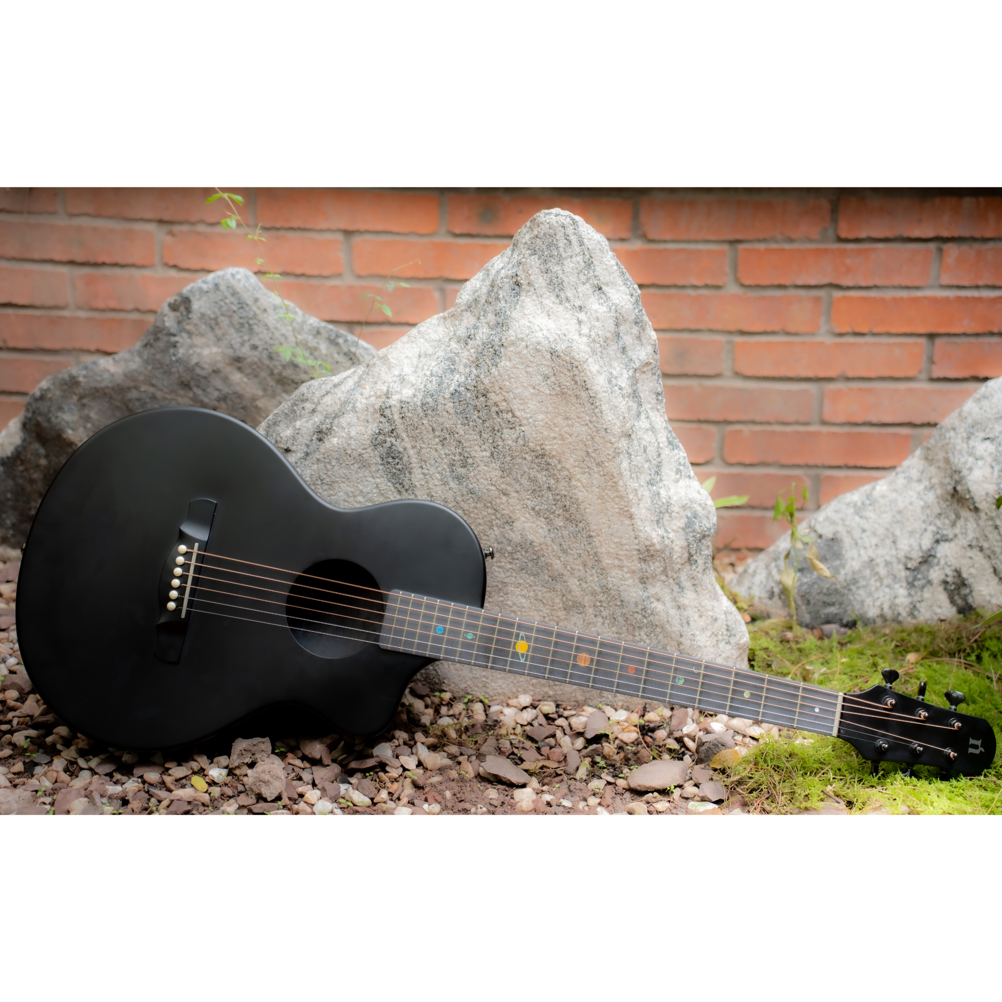 Natasha Asteroid Carbon Fibre 38 Acoustic Guitar with Bag - Cosmic Black