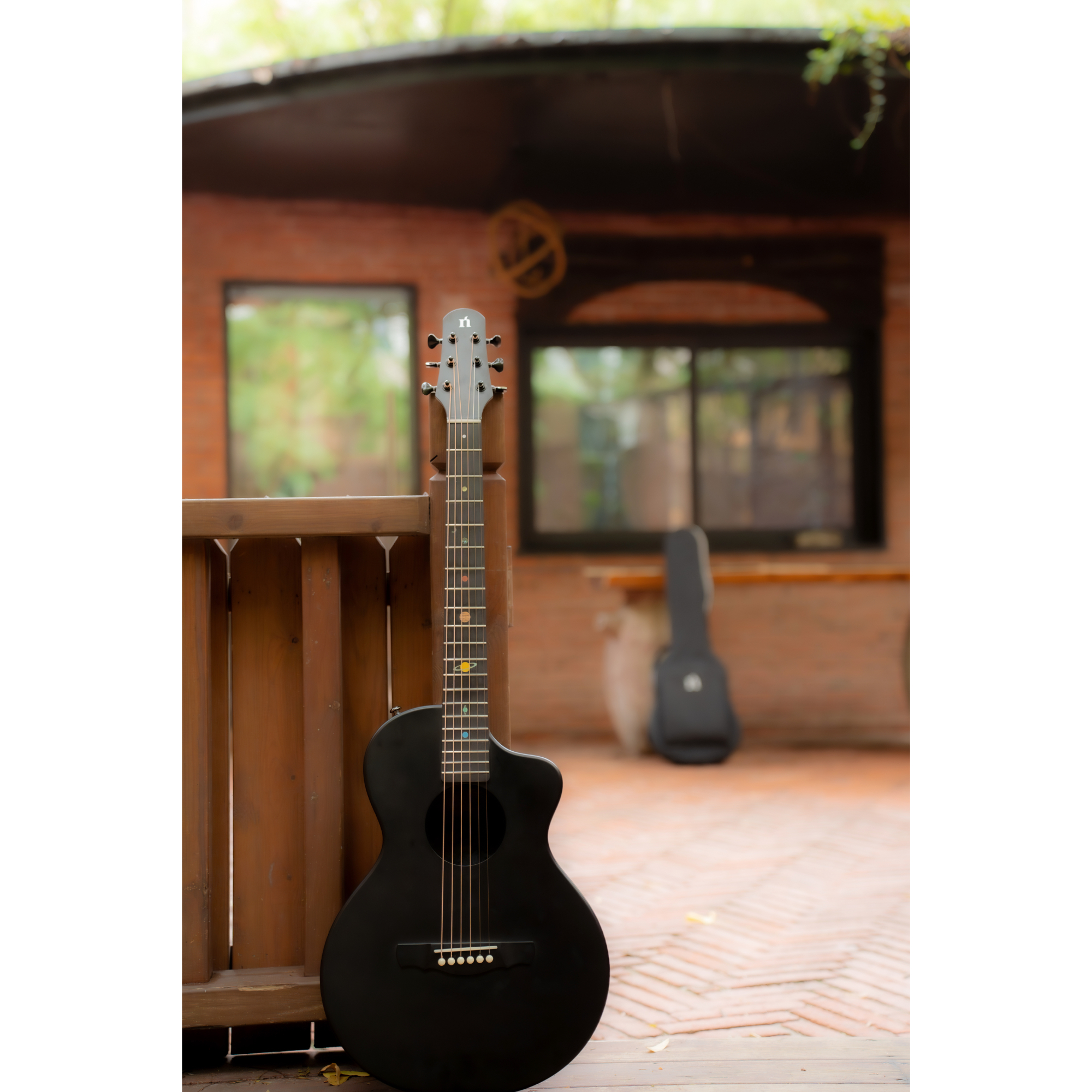 Natasha Asteroid Carbon Fibre 38 Acoustic Guitar with Bag - Cosmic Black