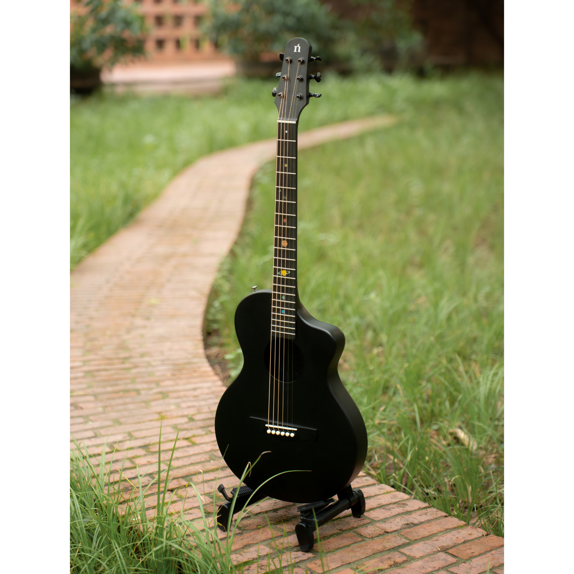 Natasha Asteroid Carbon Fibre 38 Acoustic Guitar with Bag - Cosmic Black