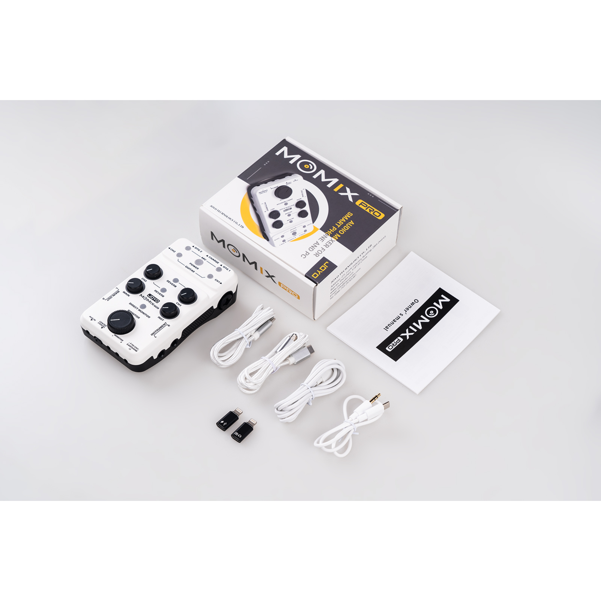 JOYO Audio Mixer USB Audio Interface Stereo XLR48V Phantom Power Mixer for Live Streaming Recording Podcasting Plug Play MOMIX PRO