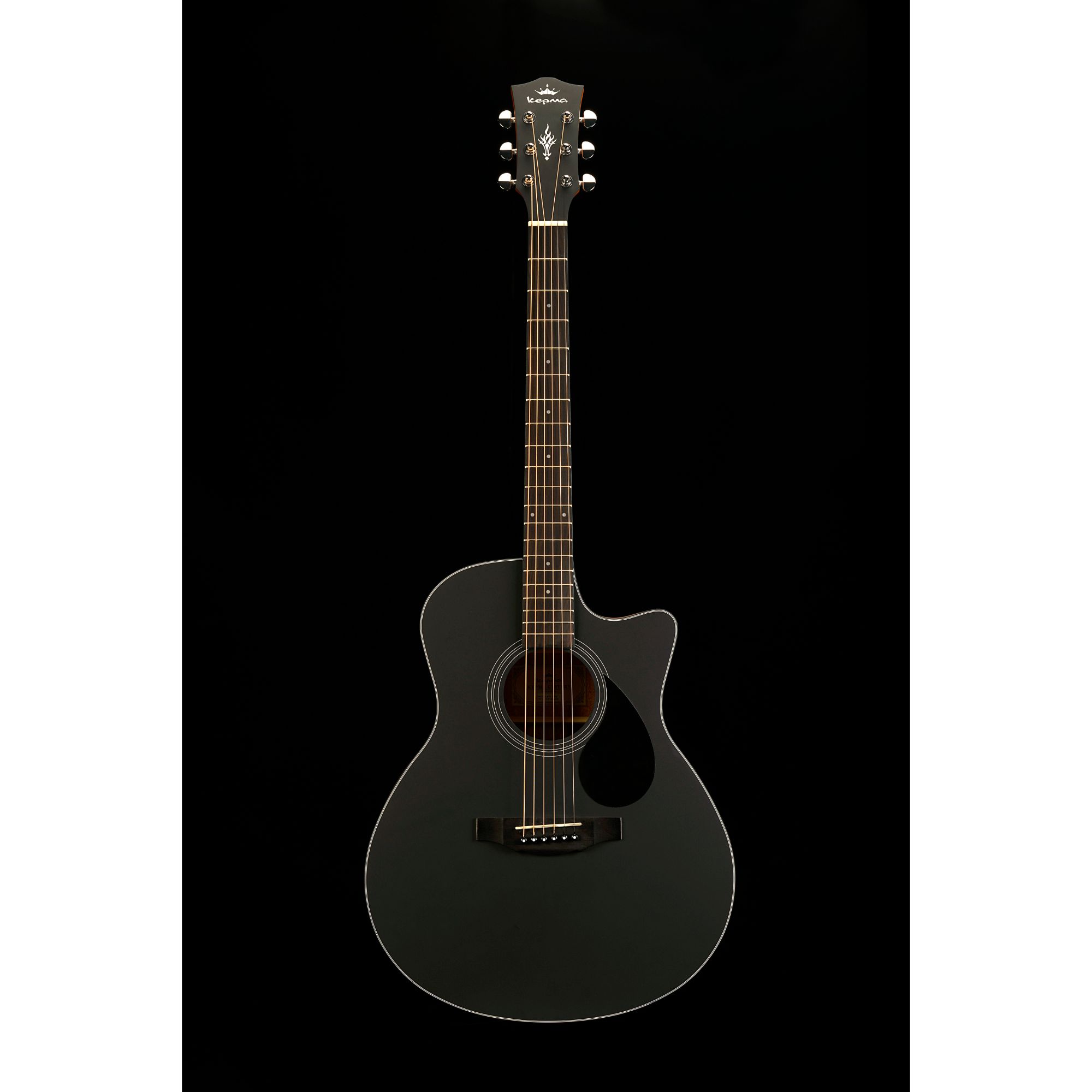 Kepma EAC-E Semi - Acoustic Guitar - Black Matt