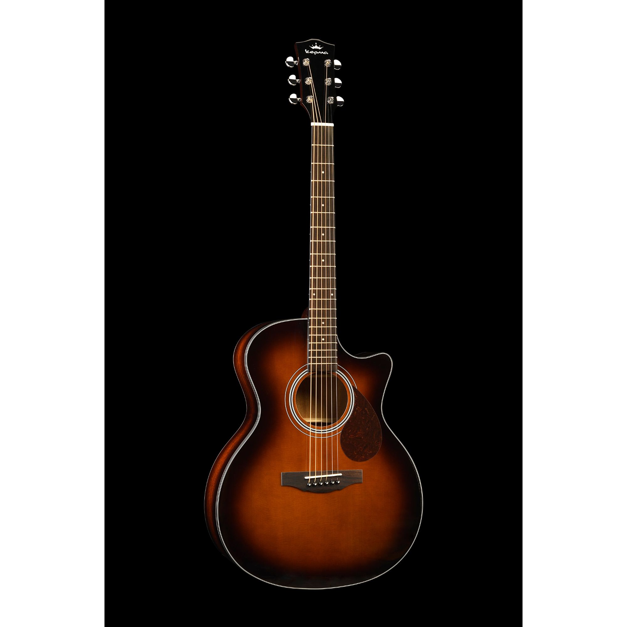 Kepma F0 GA Solid Top Acoustic Guitar- Cherry Burst