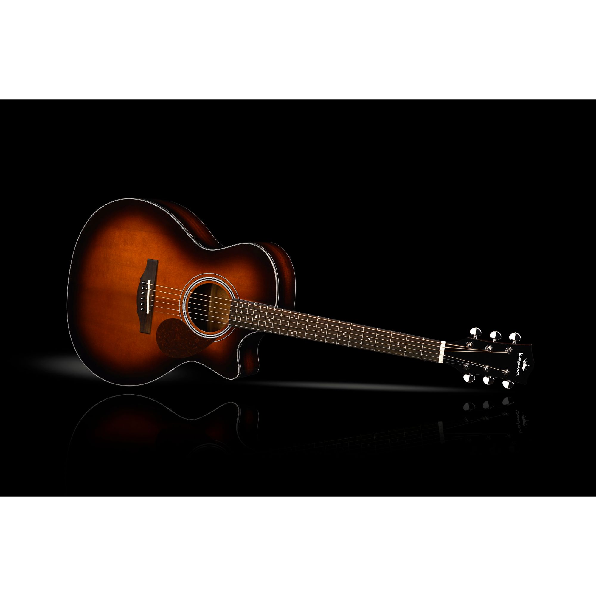 Kepma F0 GA Solid Top Acoustic Guitar- Cherry Burst