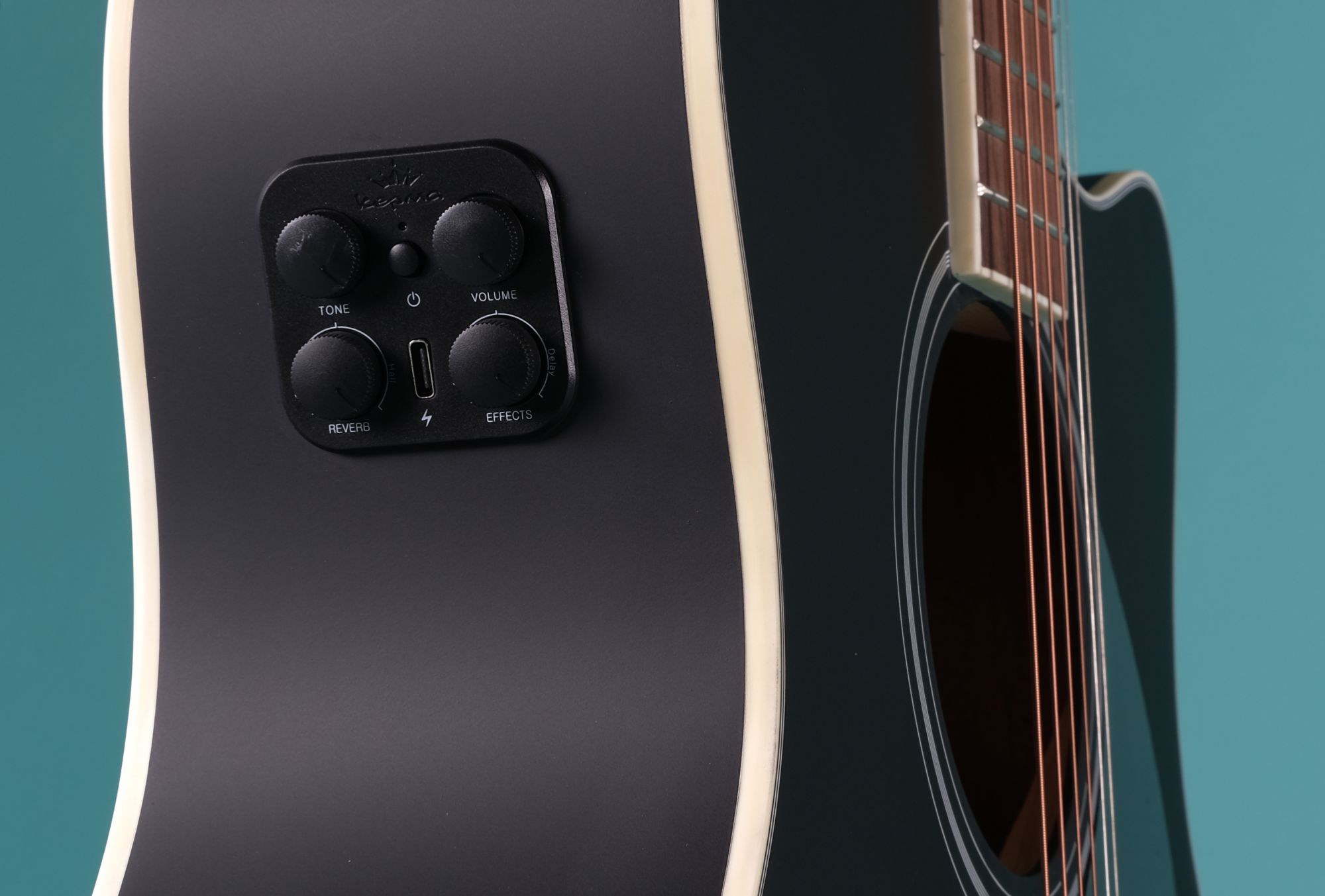 Kepma A1CE TRANS K10- Semi acoustic Guitar- Black Matt