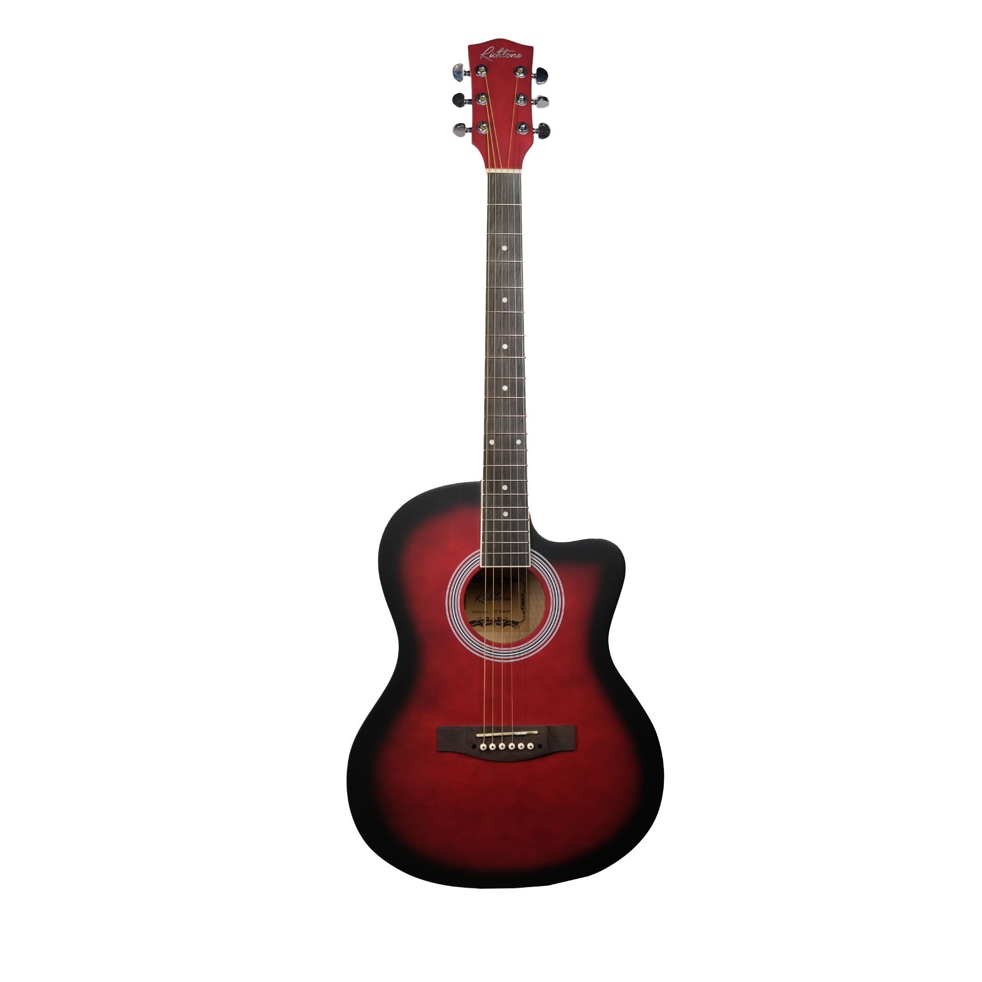 39inch RT39CE Piezo redburst matt cutaway semi acoustic guitar with bag and plectrums