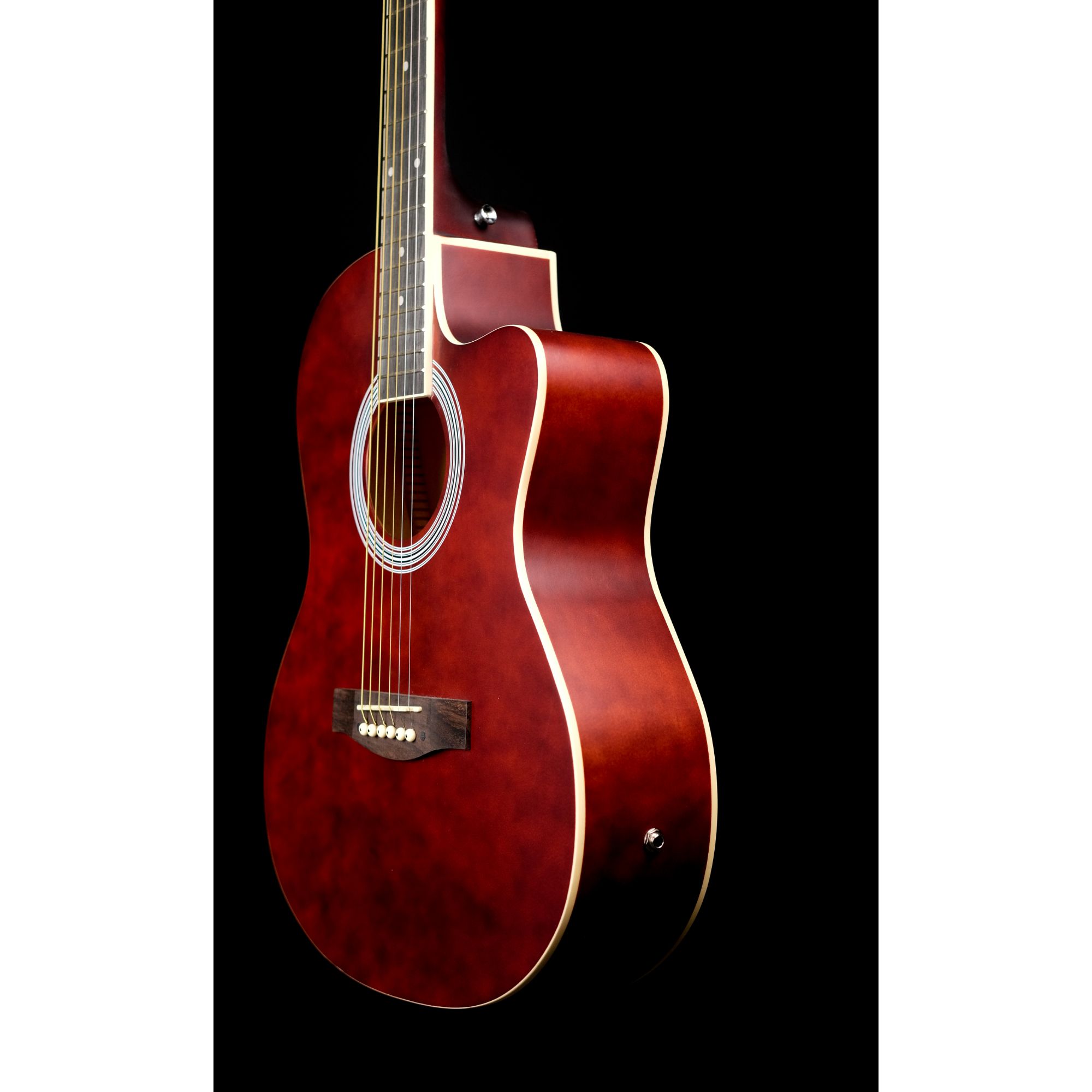 39inch RT39CE Piezo chocolate matt cutaway semi acoustic guitar with bag and plectrums