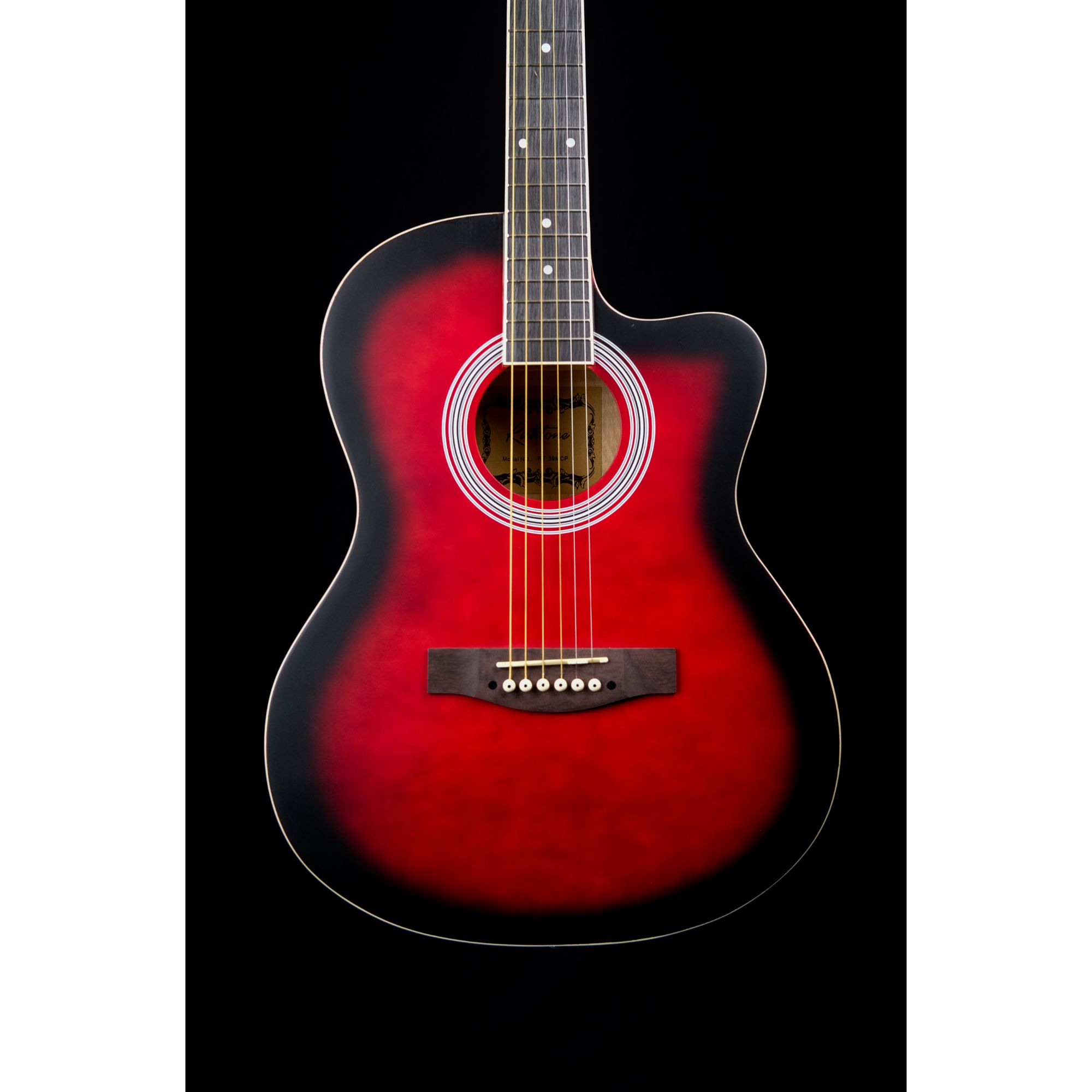 39inch RT39CE Piezo redburst matt cutaway semi acoustic guitar with bag and plectrums