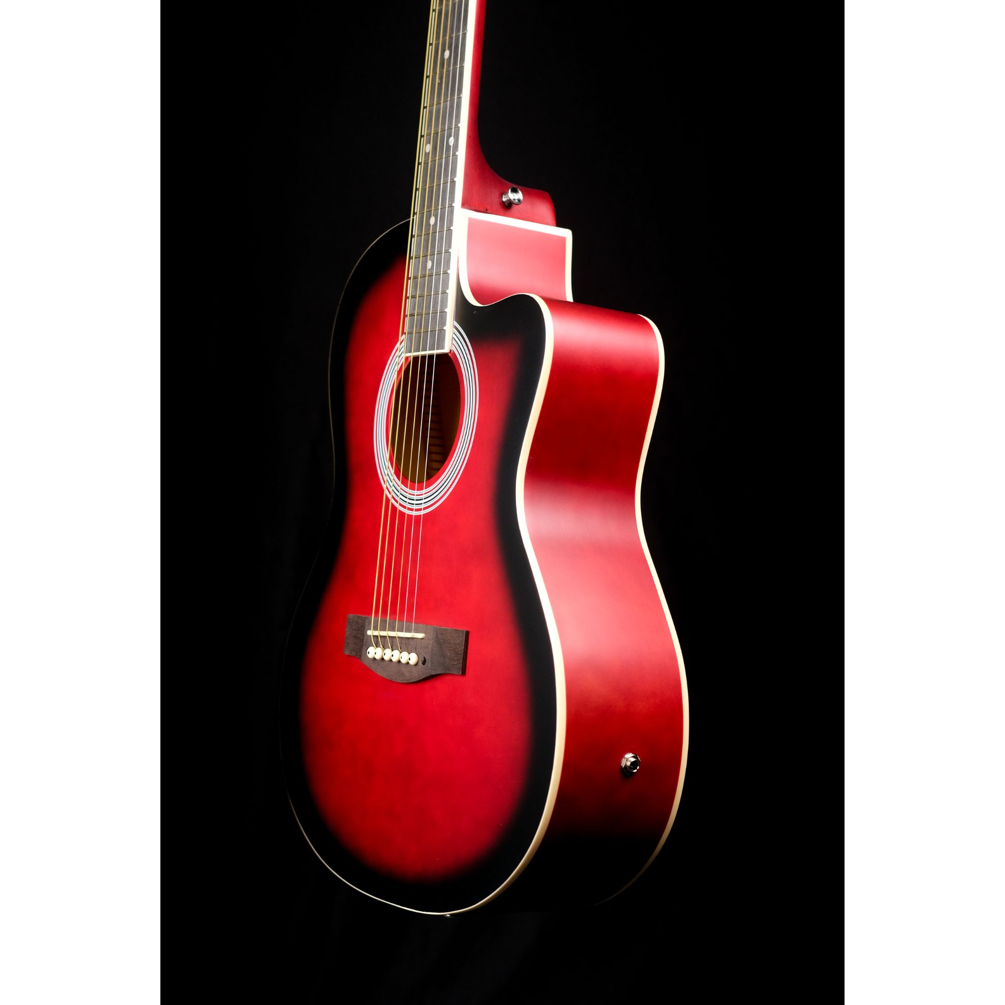 39inch RT39CE Piezo redburst matt cutaway semi acoustic guitar with bag and plectrums