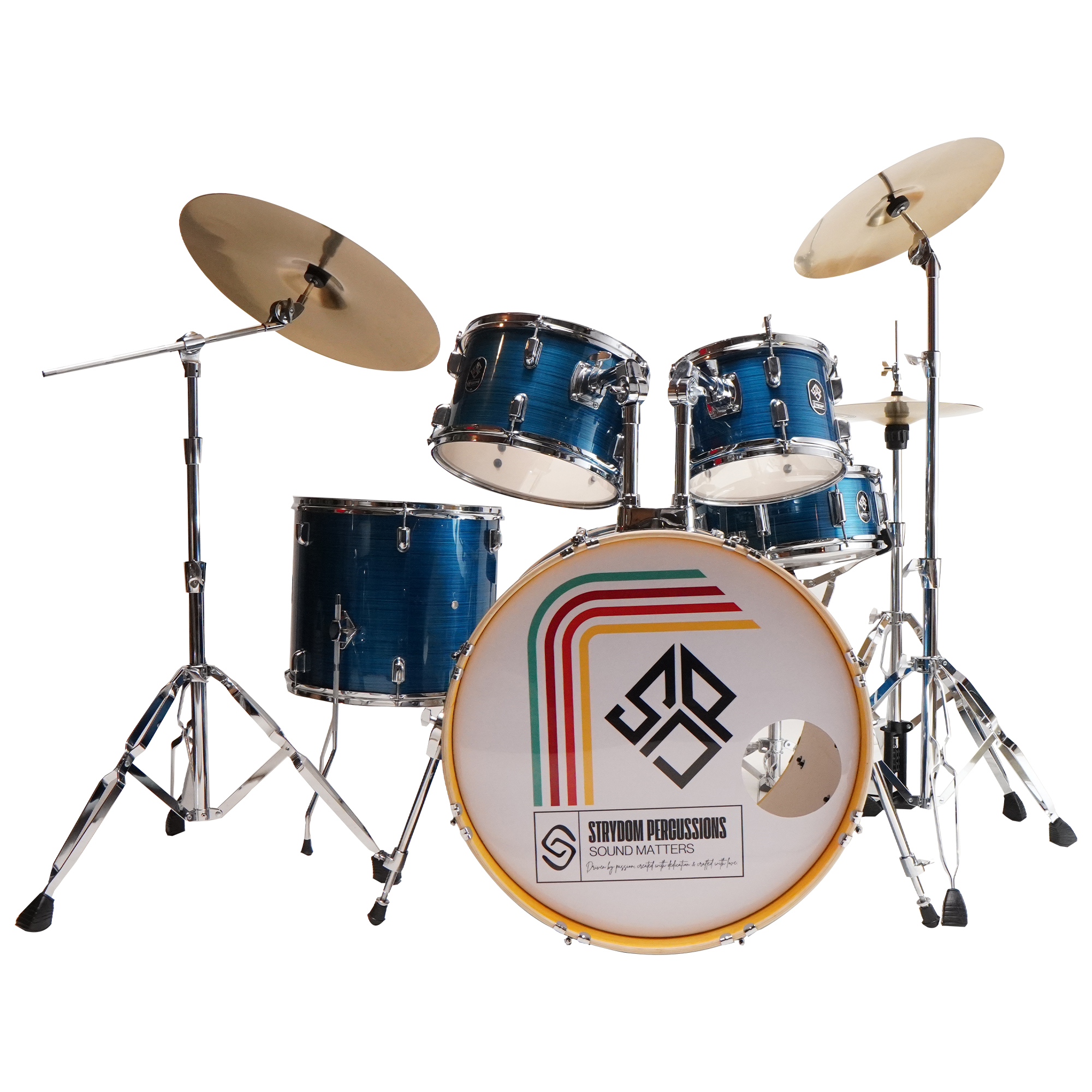 Strydom Sonic Scout 5-Piece Acoustic DrumKit Neon surge blue