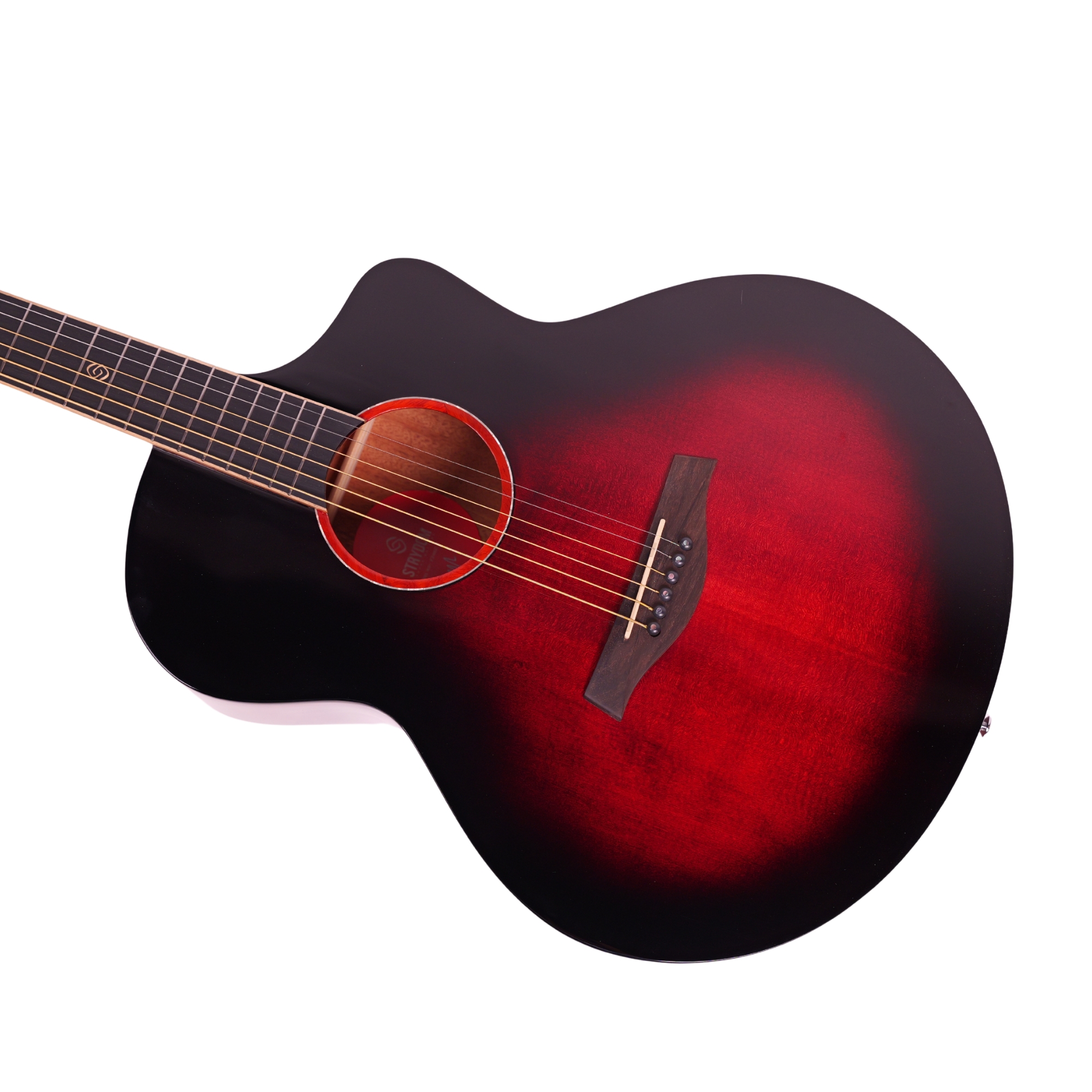 Strydom F240CE auditorium semi acoustic guitar Cherry red gloss