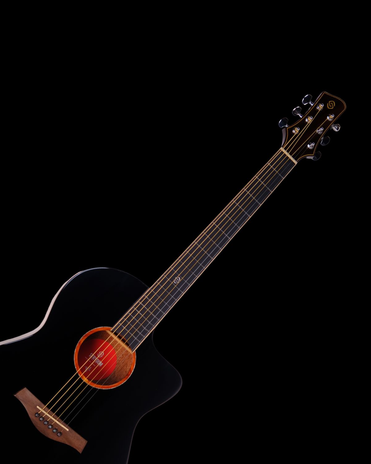 Strydom F239CE 39inch Semi-Acoustic guitar Black top gloss