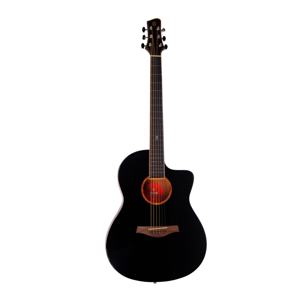 Image of Strydom F239CE 39inch Semi-Acoustic guitar Black top gloss