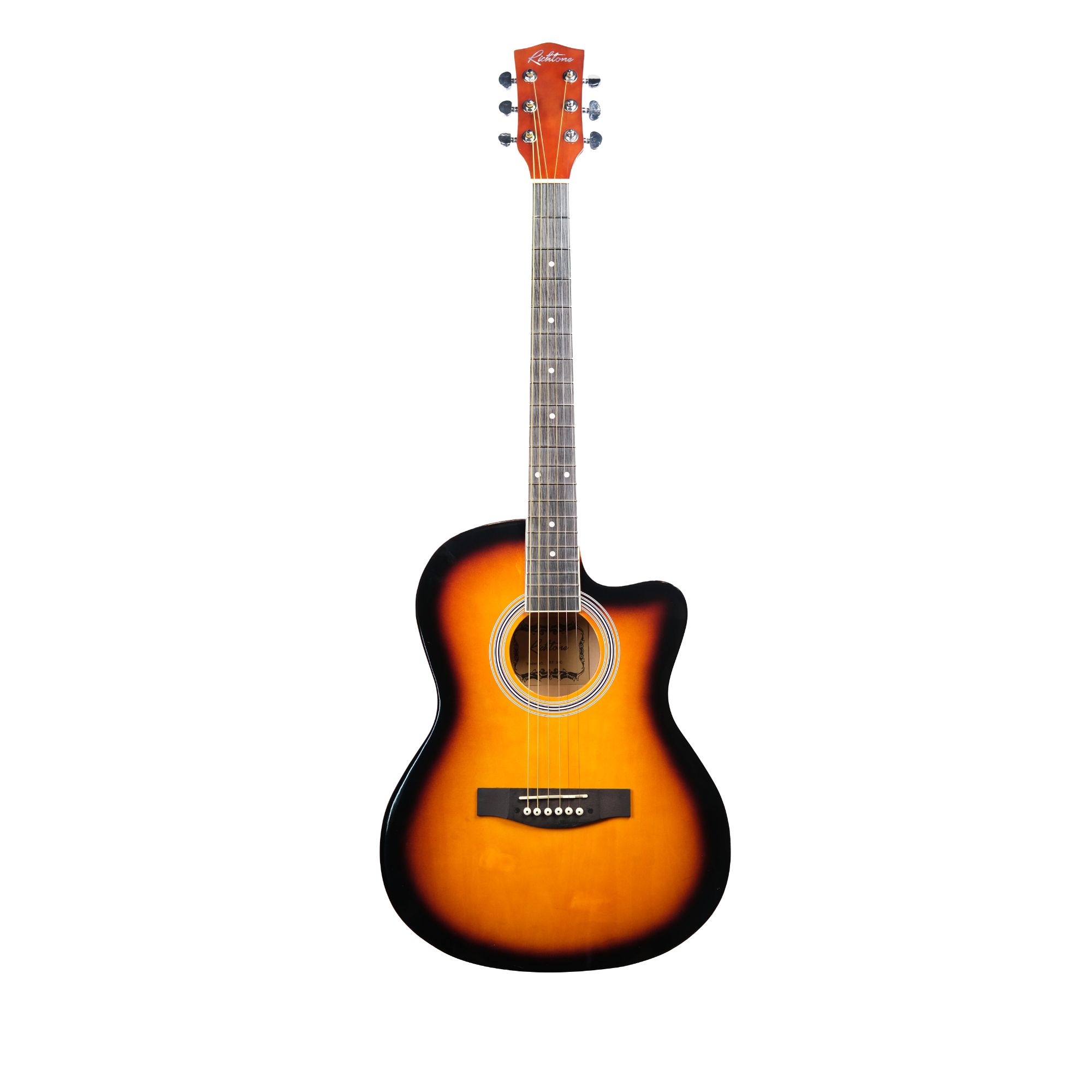 Richtone 39inch RT39C Blueburst glossy cutaway guitar