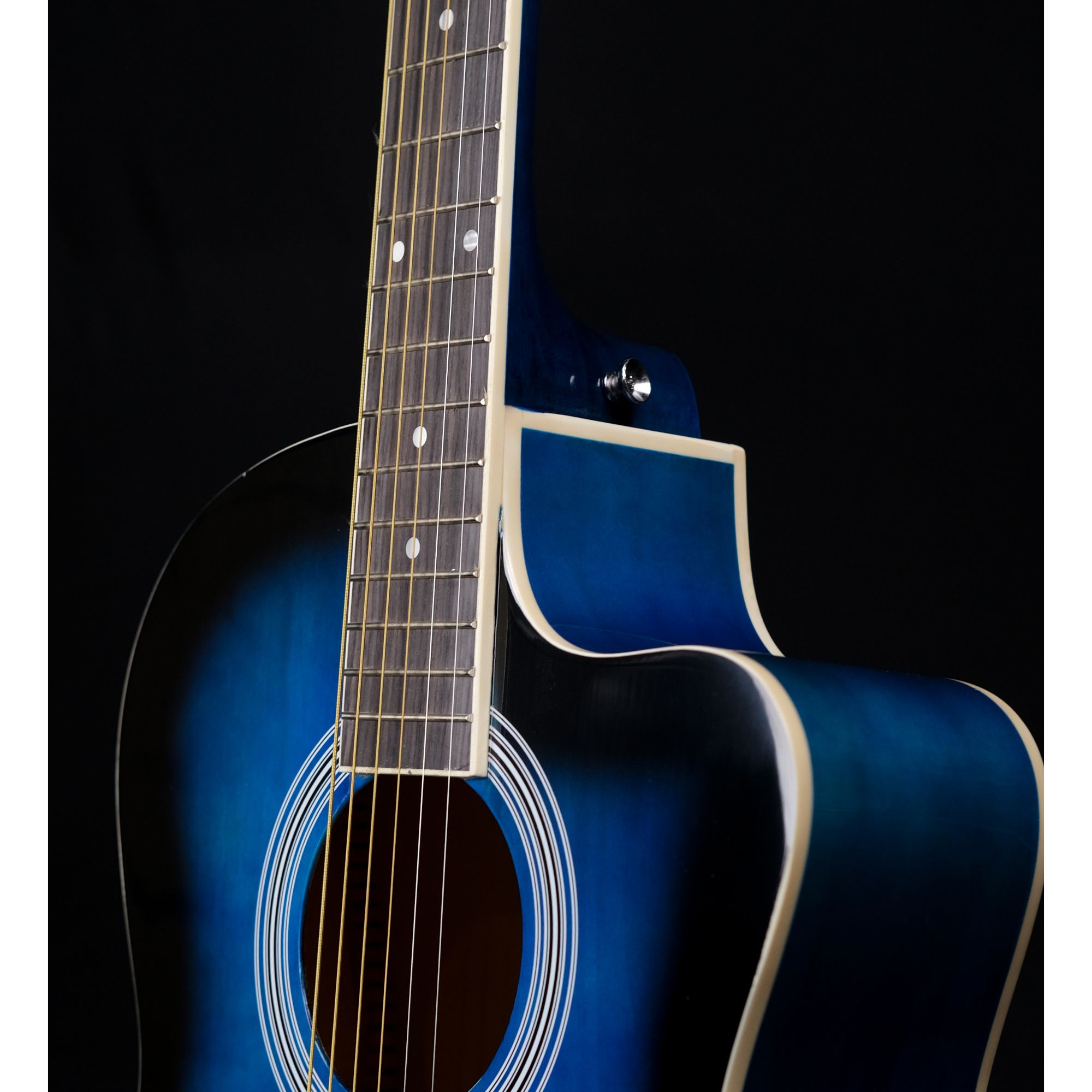 Richtone 39inch RT39C Blueburst glossy cutaway guitar