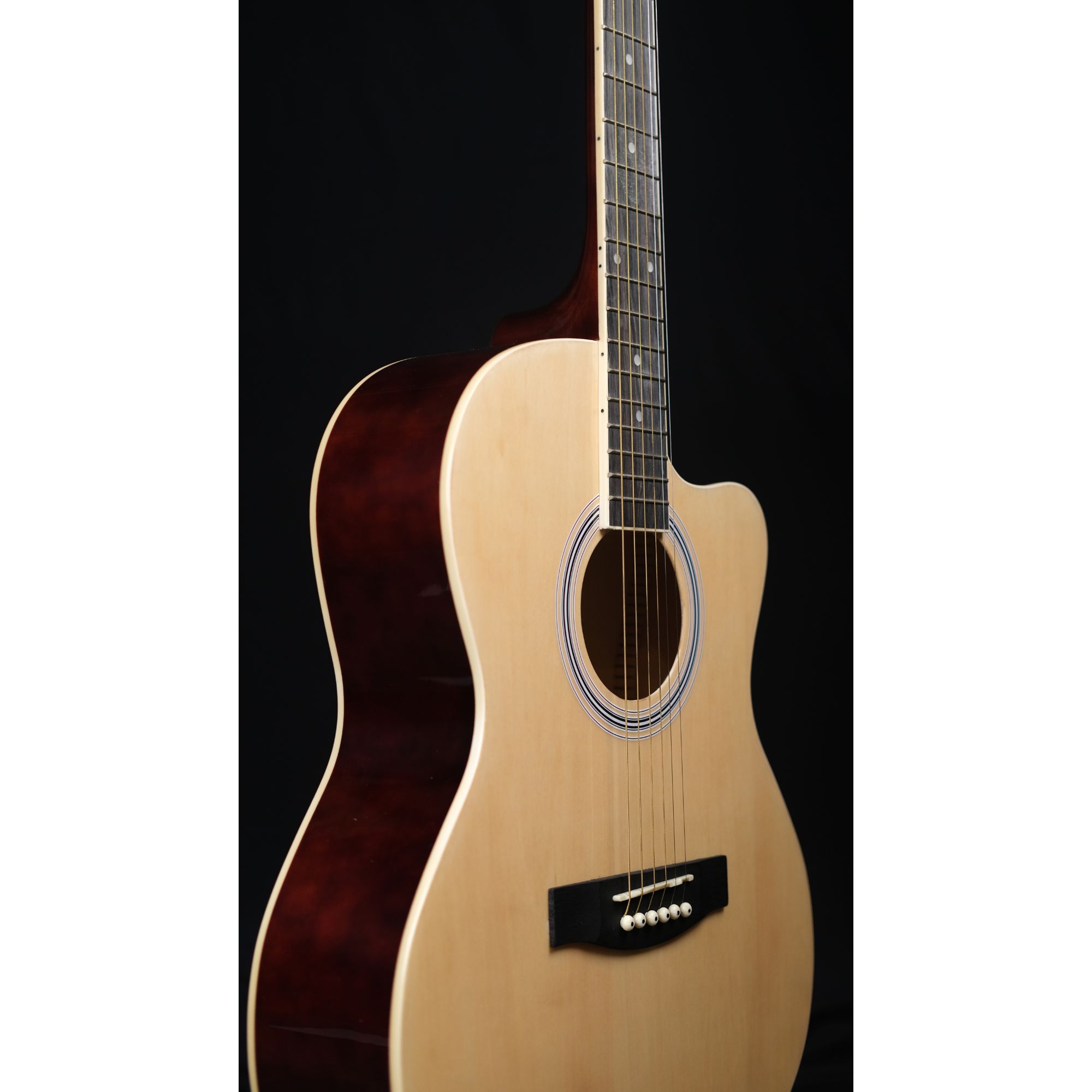 Richtone 39inch RT39C sunburst glossy cutaway guitar