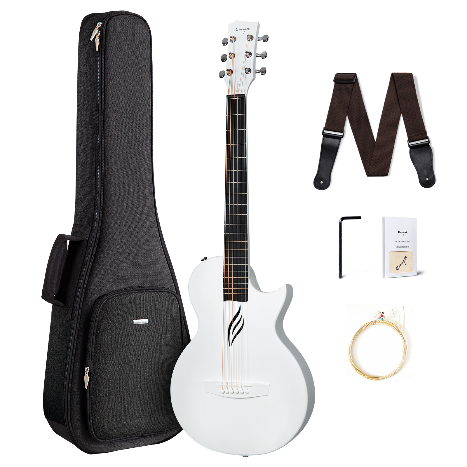 Enya Nova GO White - Acoustic carbon fibre guitar