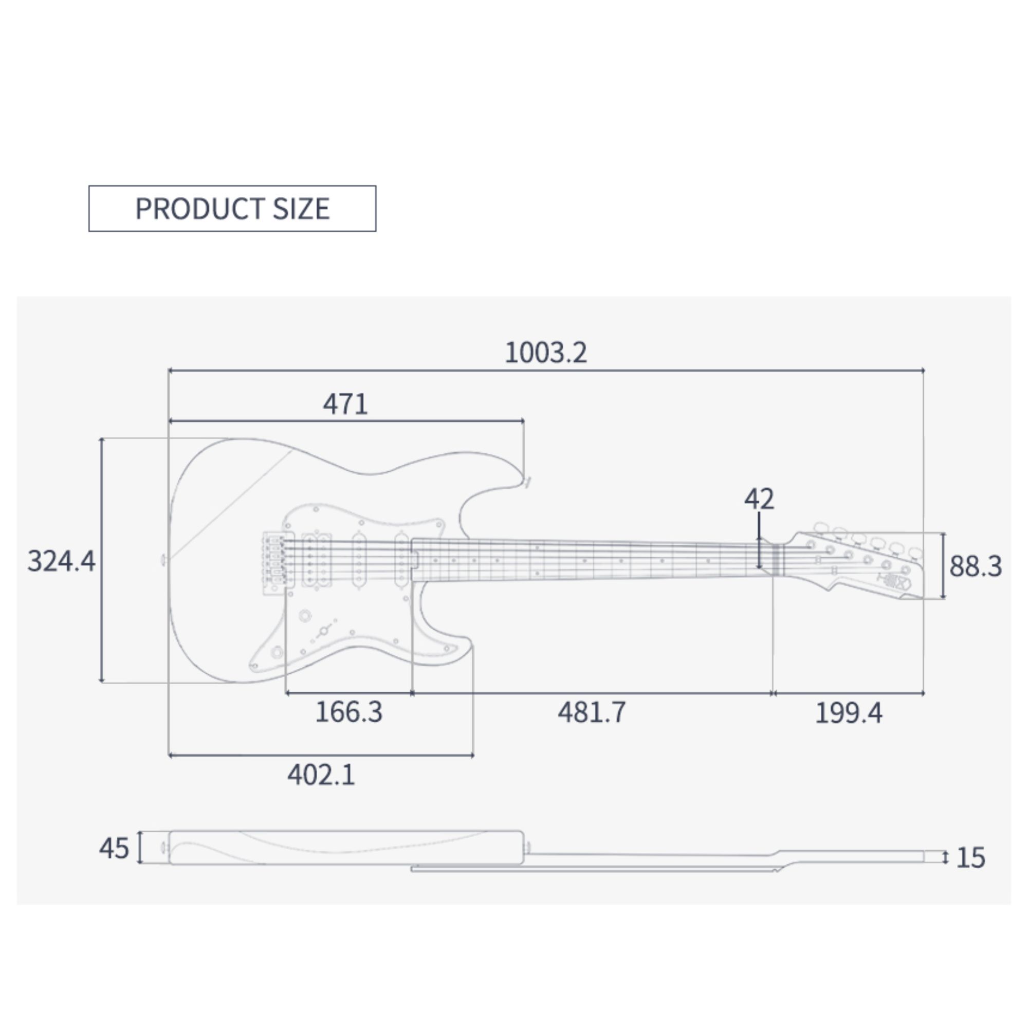 HEX E100GLB PLUS LAKE BLUE - STAINLESS STEEL FRETS